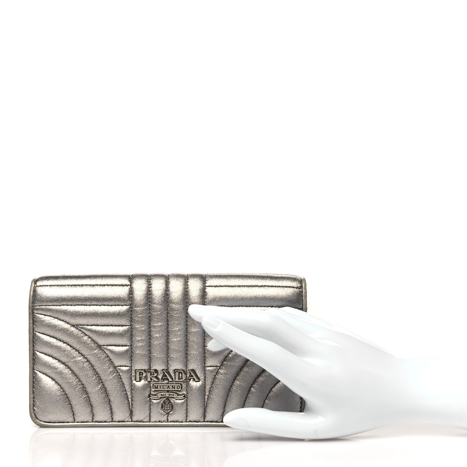 Metallic Nappa Mini Impunture Diagramme Mini Crossbody Bag Cromo