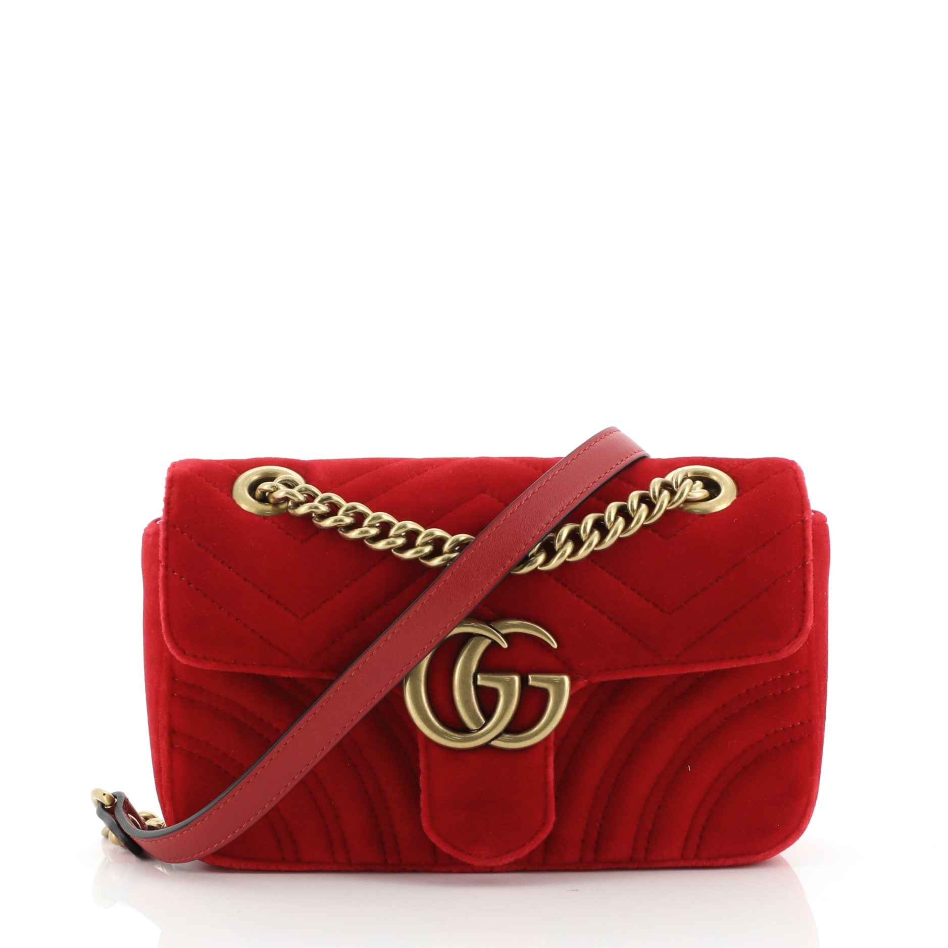 GG Marmont Flap Bag Matelasse Velvet Mini