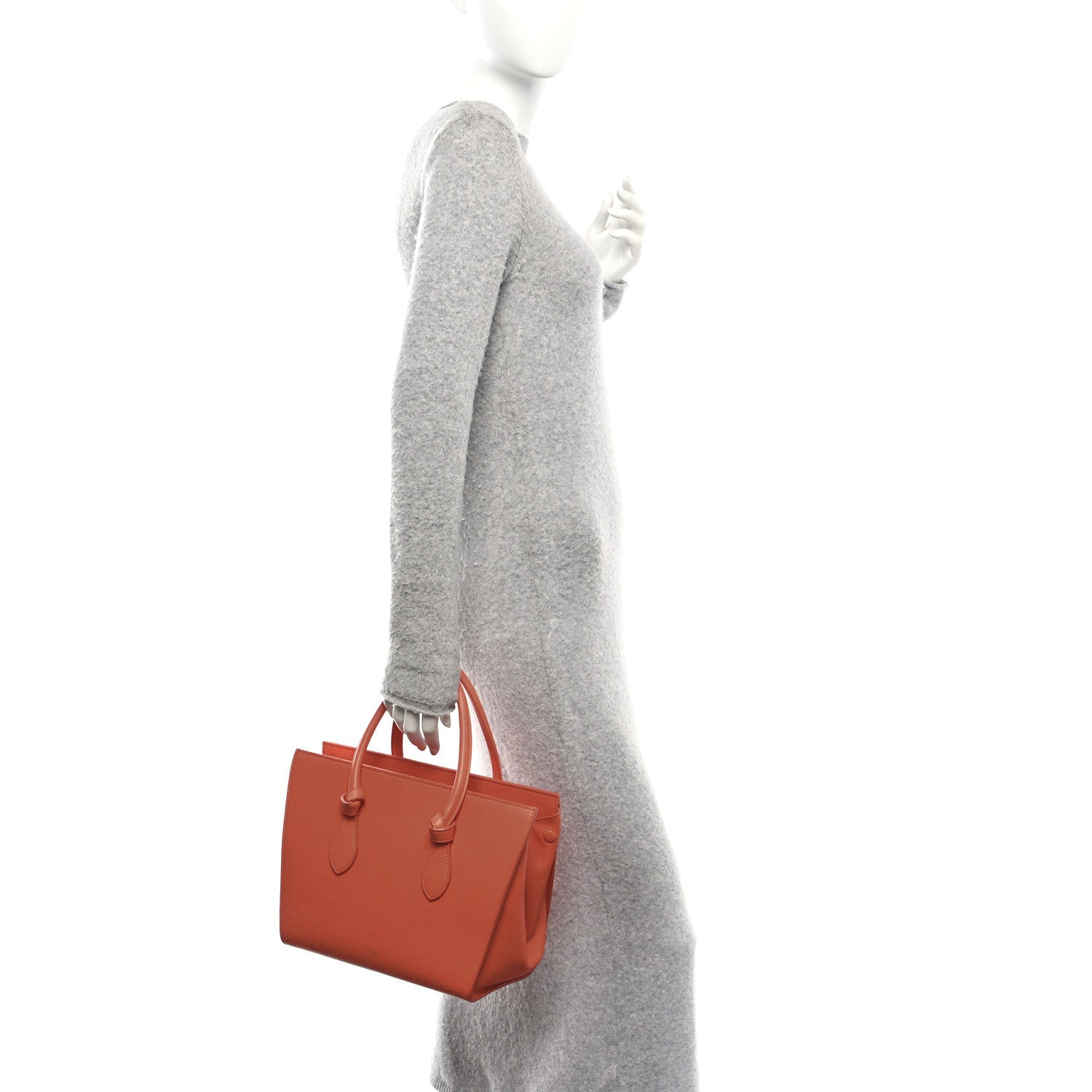 Calfskin Mini Tie Knot Tote Orange