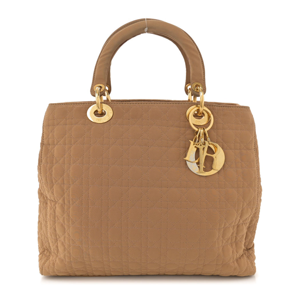 Nylon Cannage Large Lady Dior Tan