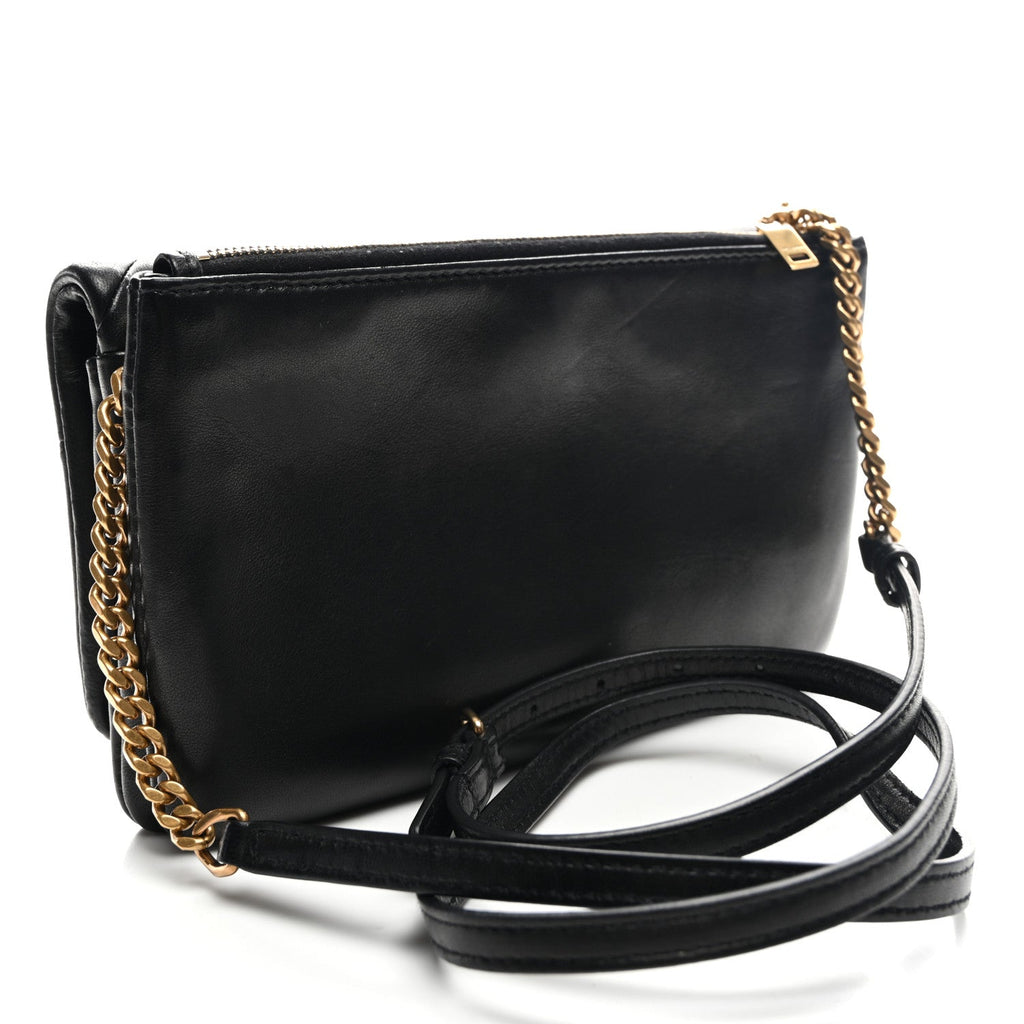 Lambskin Patchwork Monogram Jamie Chain Wallet Black