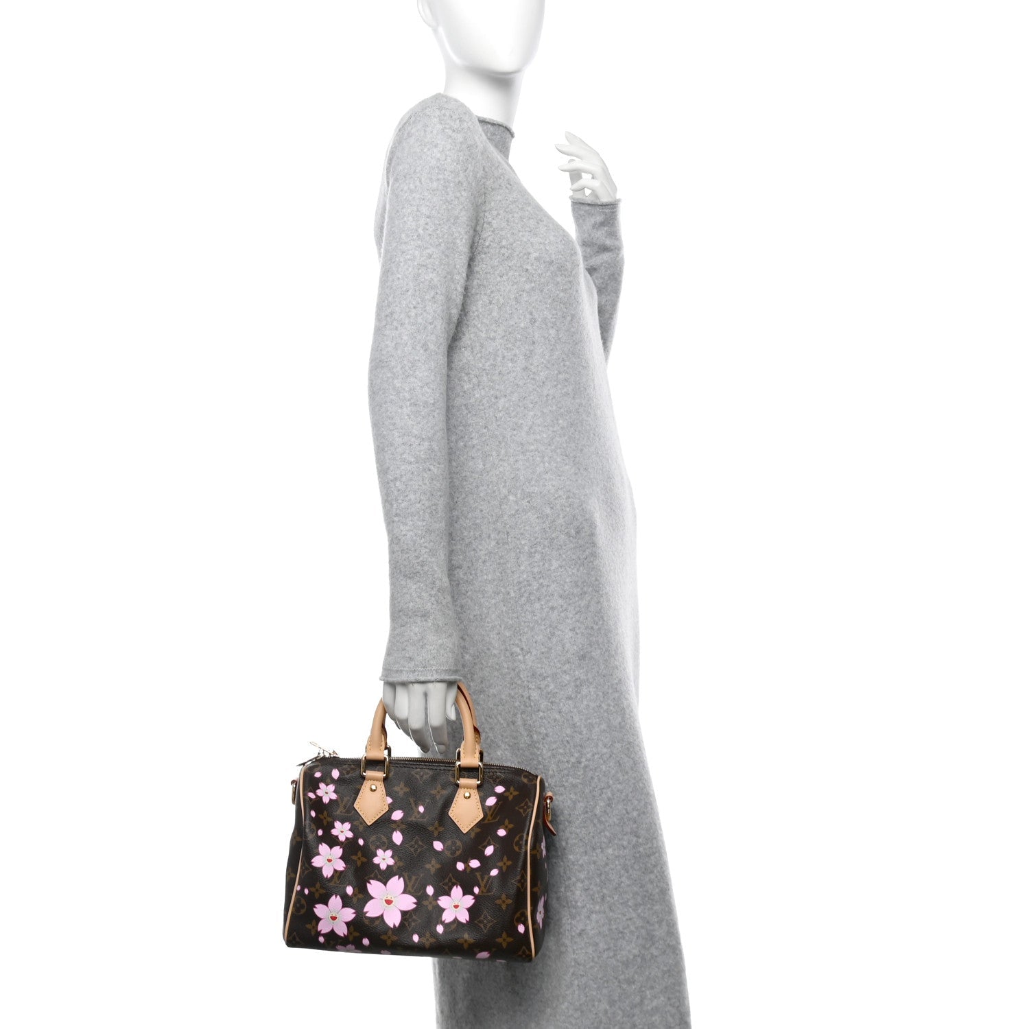 LV X TM Monogram Cherry Blossom Speedy Bandouliere 25 Sakura Brown
