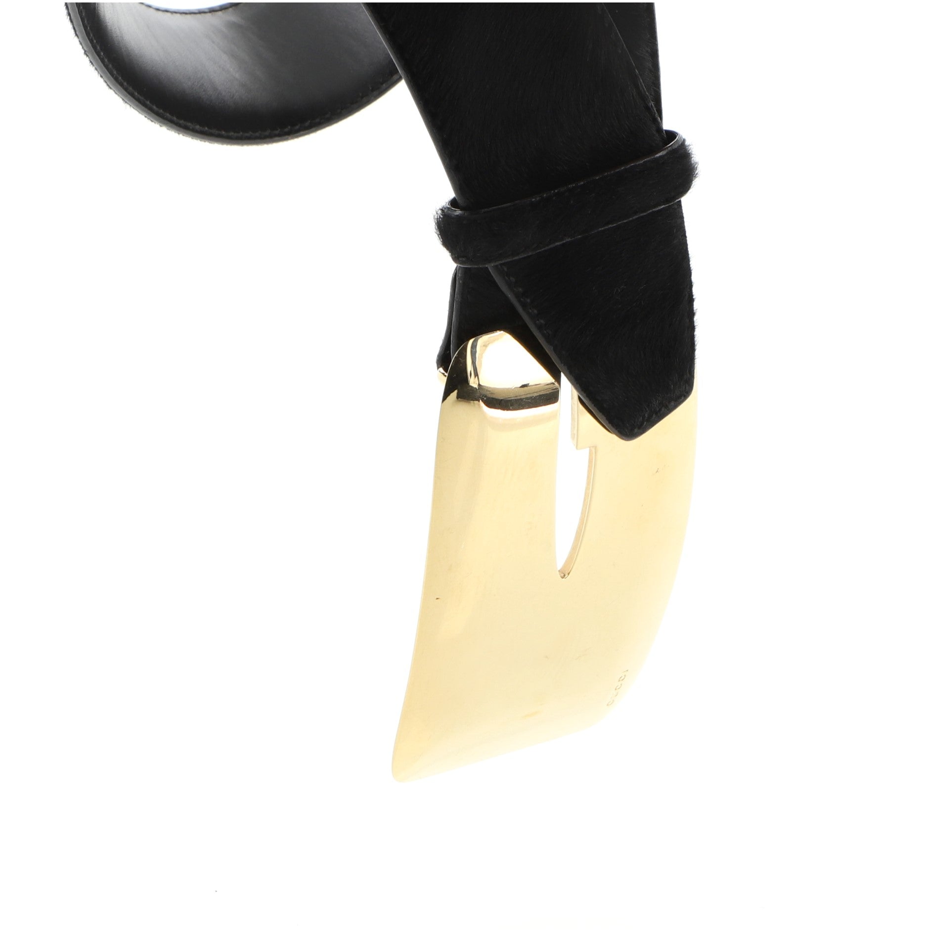 Abstract G Buckle Belt Pony Hair Wide 65