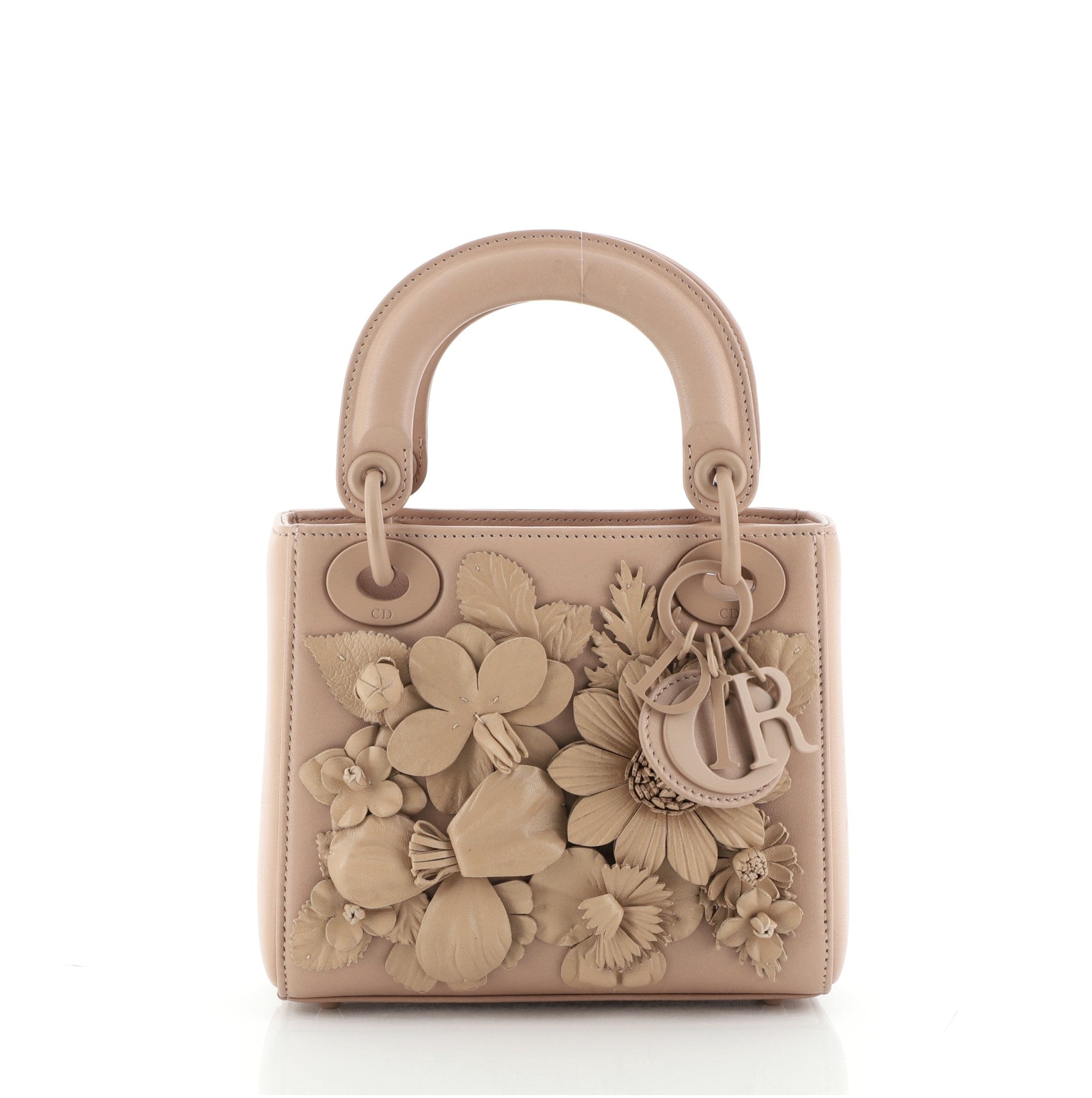 Ultra Matte Lady Dior Bag Flower Embroidered Lambskin Mini