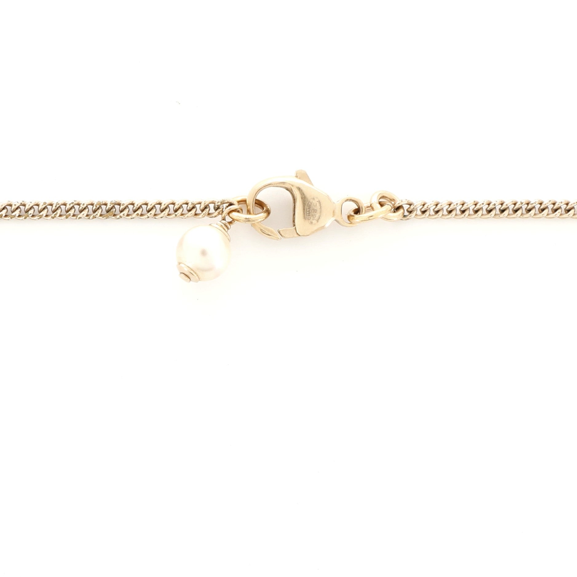 Ombre CC Pendant Necklace Metal with Faux Pearl