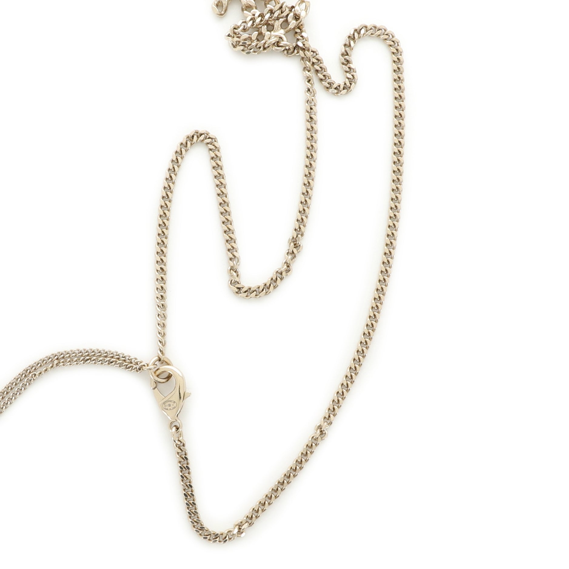 CC Pearl Drop Necklace Metal with Pearls