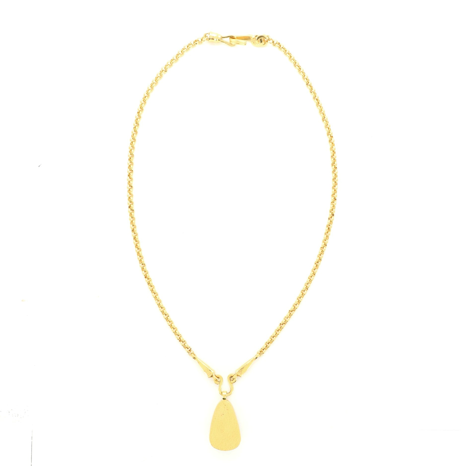 Vintage CC Drop Pendant Necklace Gold-Plated Brass