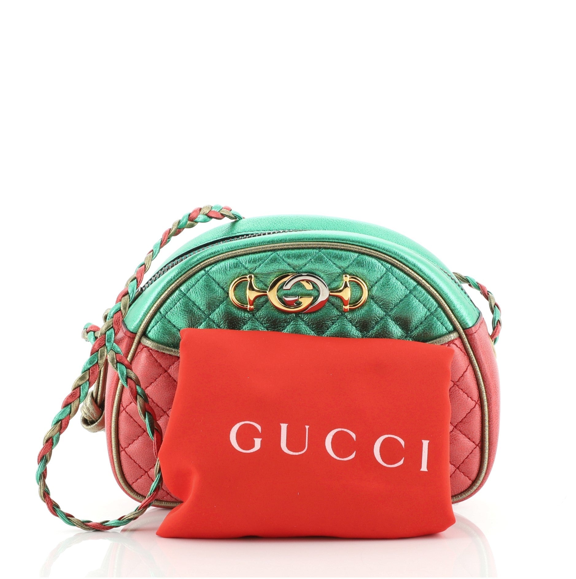 Trapuntata Camera Shoulder Bag Quilted Laminated Leather Mini