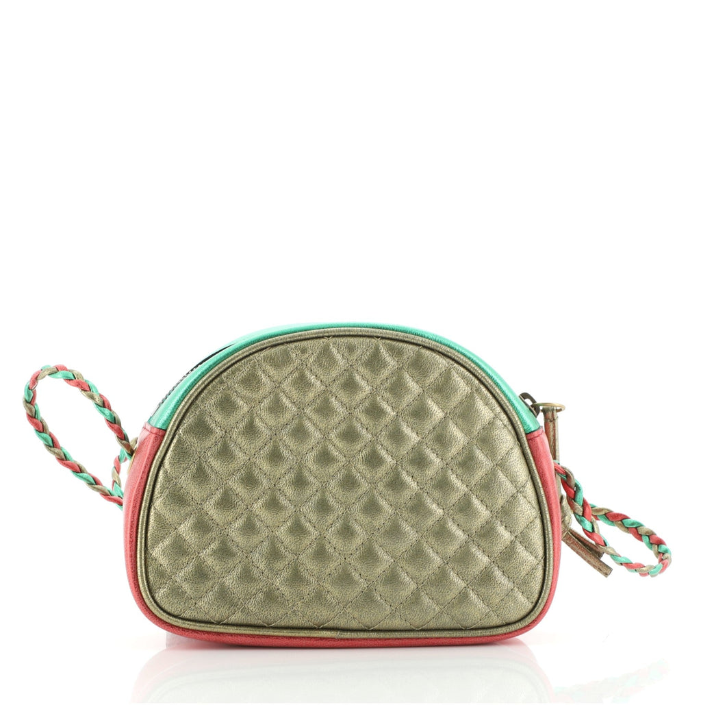 Trapuntata Camera Shoulder Bag Quilted Laminated Leather Mini