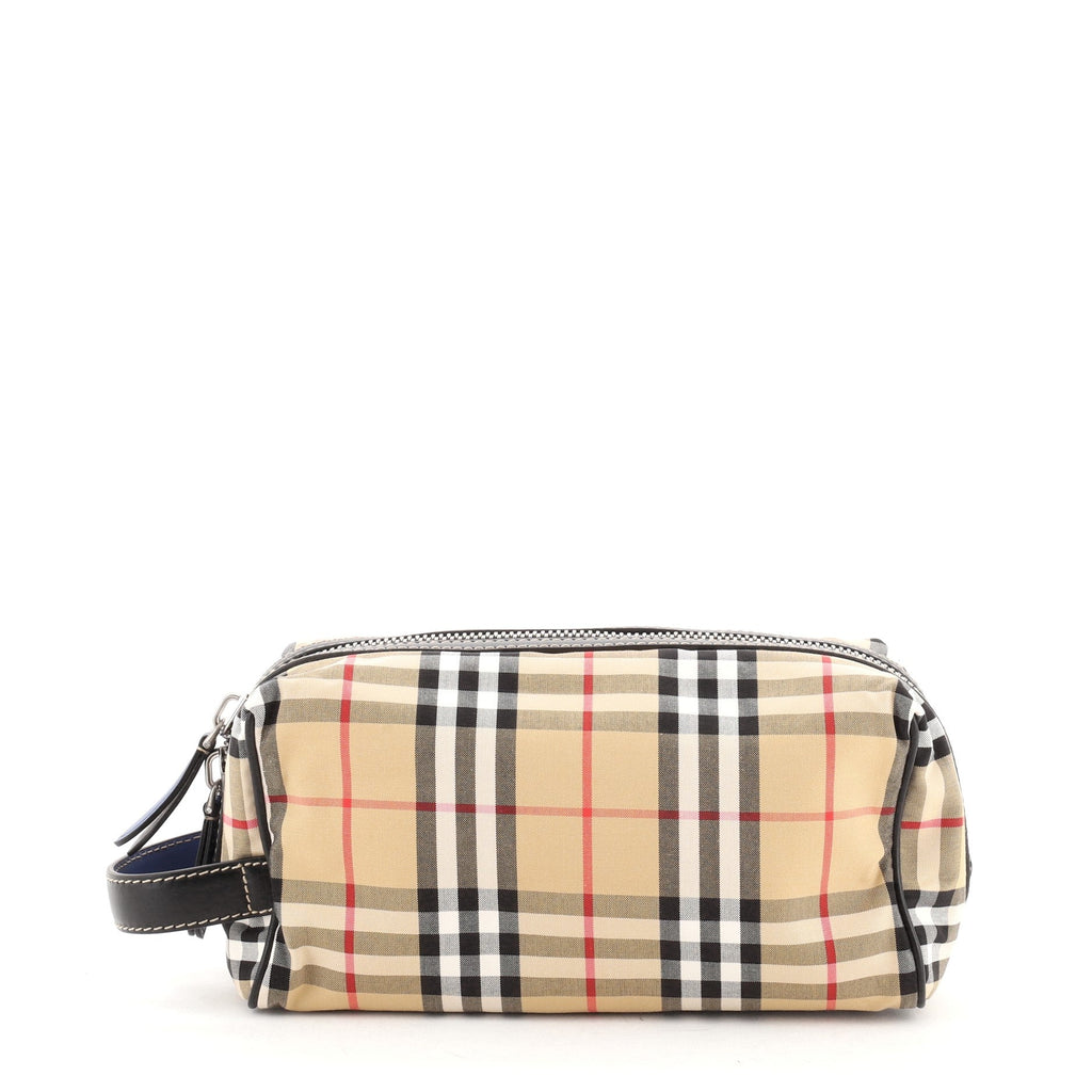 Cosmetic Pouch Vintage Check Canvas