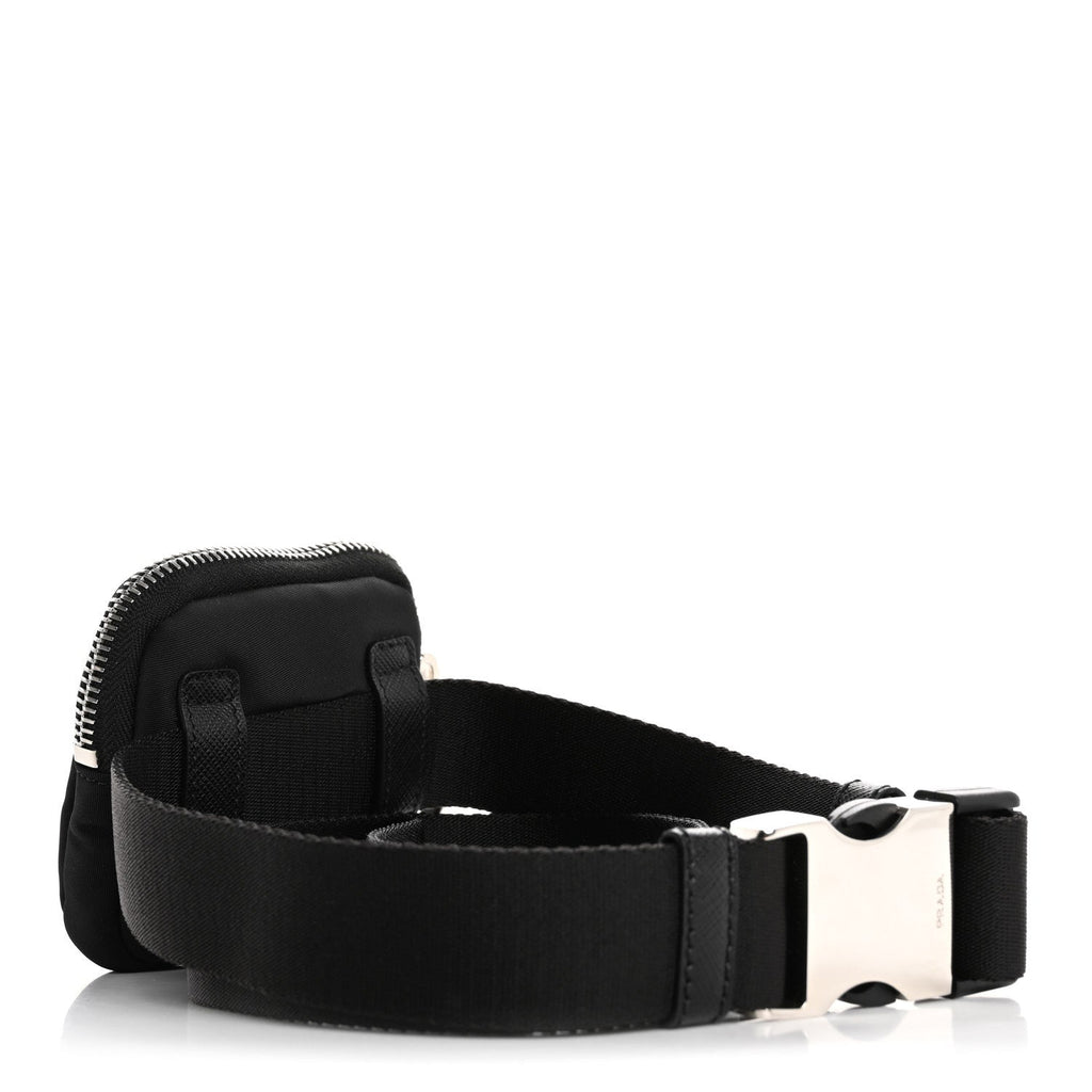 Re-Nylon Belt With Square Pouch Black