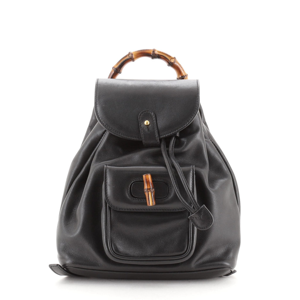 Vintage Bamboo Backpack Leather Mini