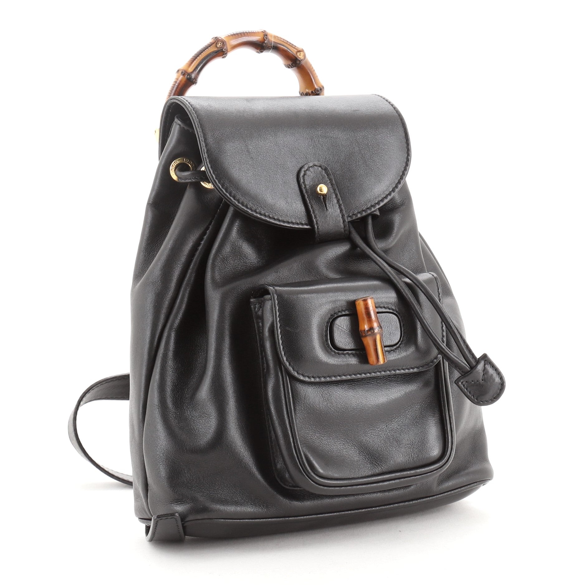 Vintage Bamboo Backpack Leather Mini
