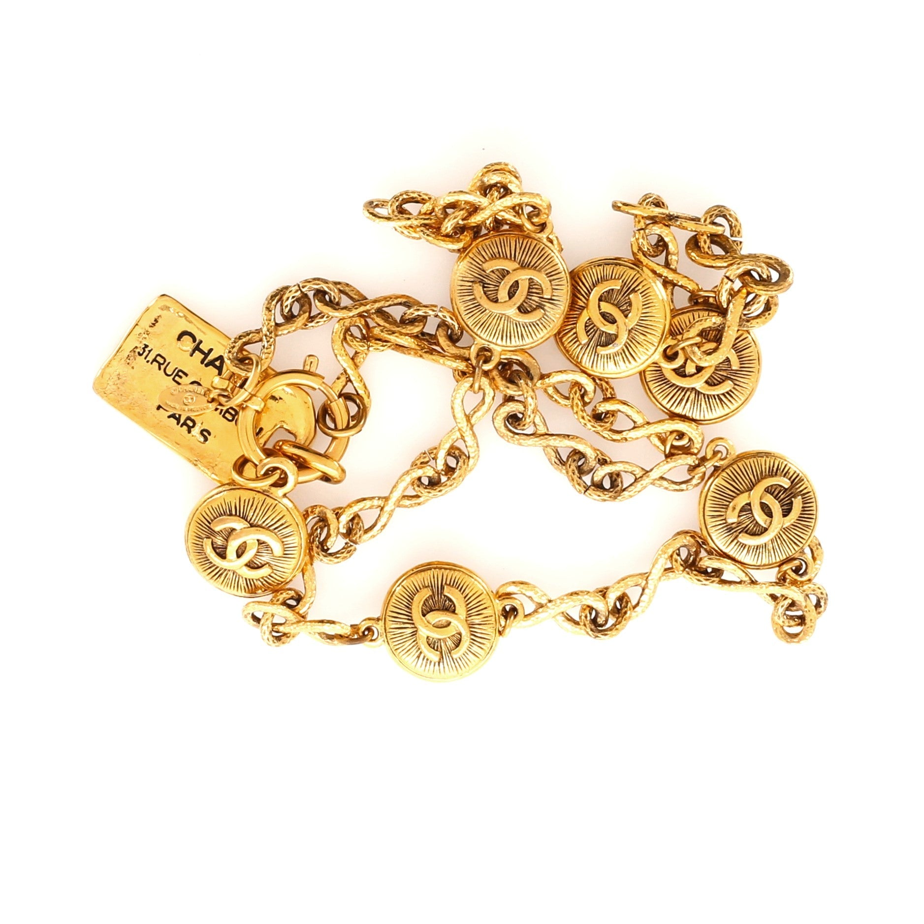 CC Medallion Long Necklace Metal
