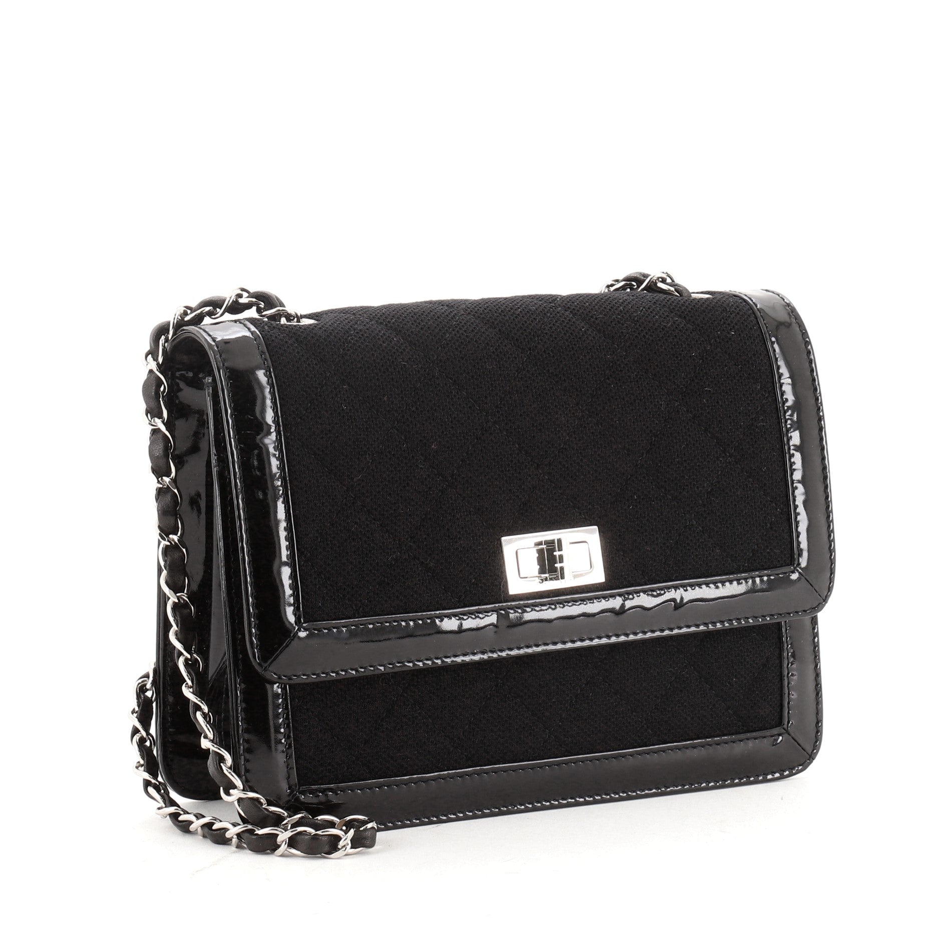 Reissue Flap Bag Quilted Jersey with Patent Mini
