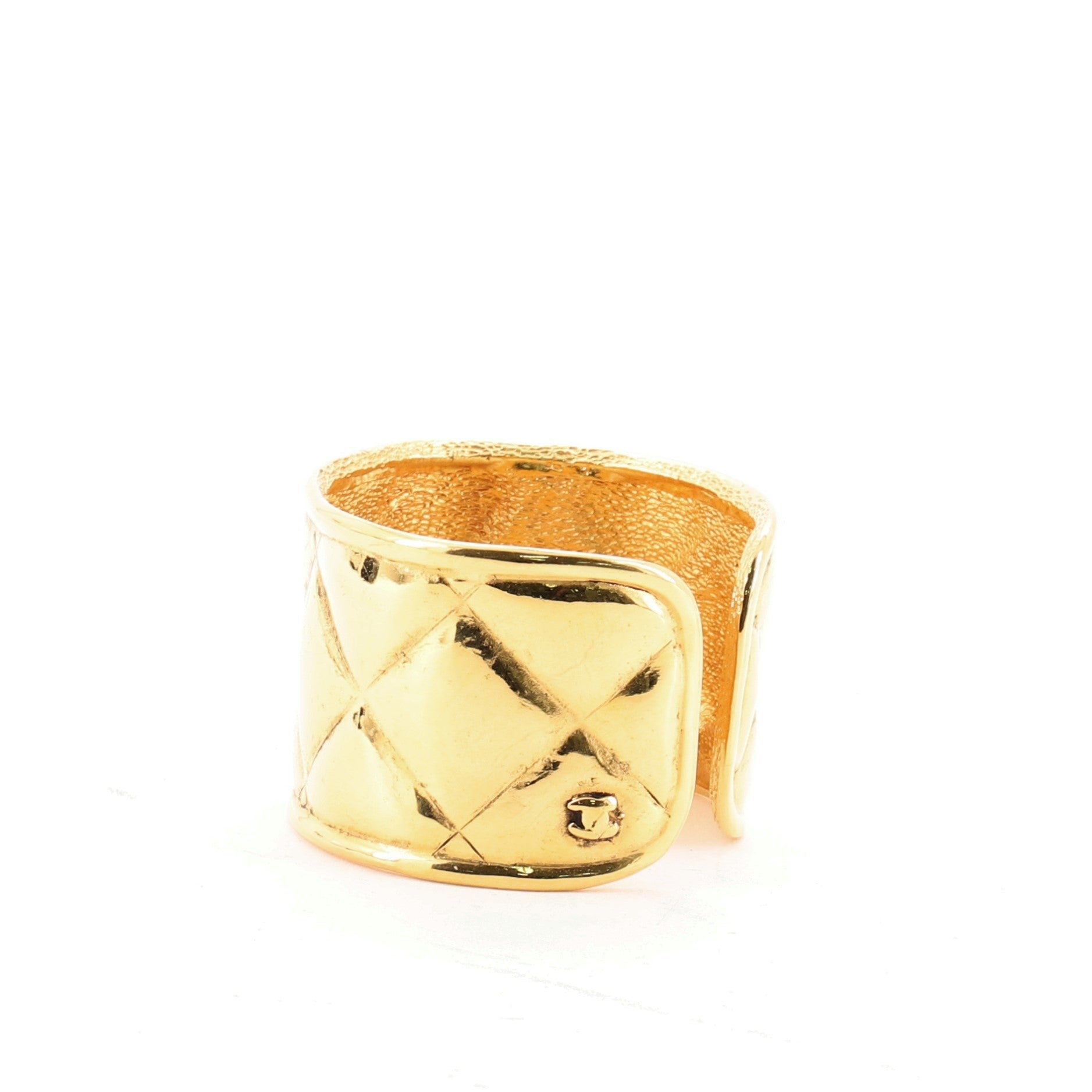 Vintage Quilt Cuff Bracelet Metal