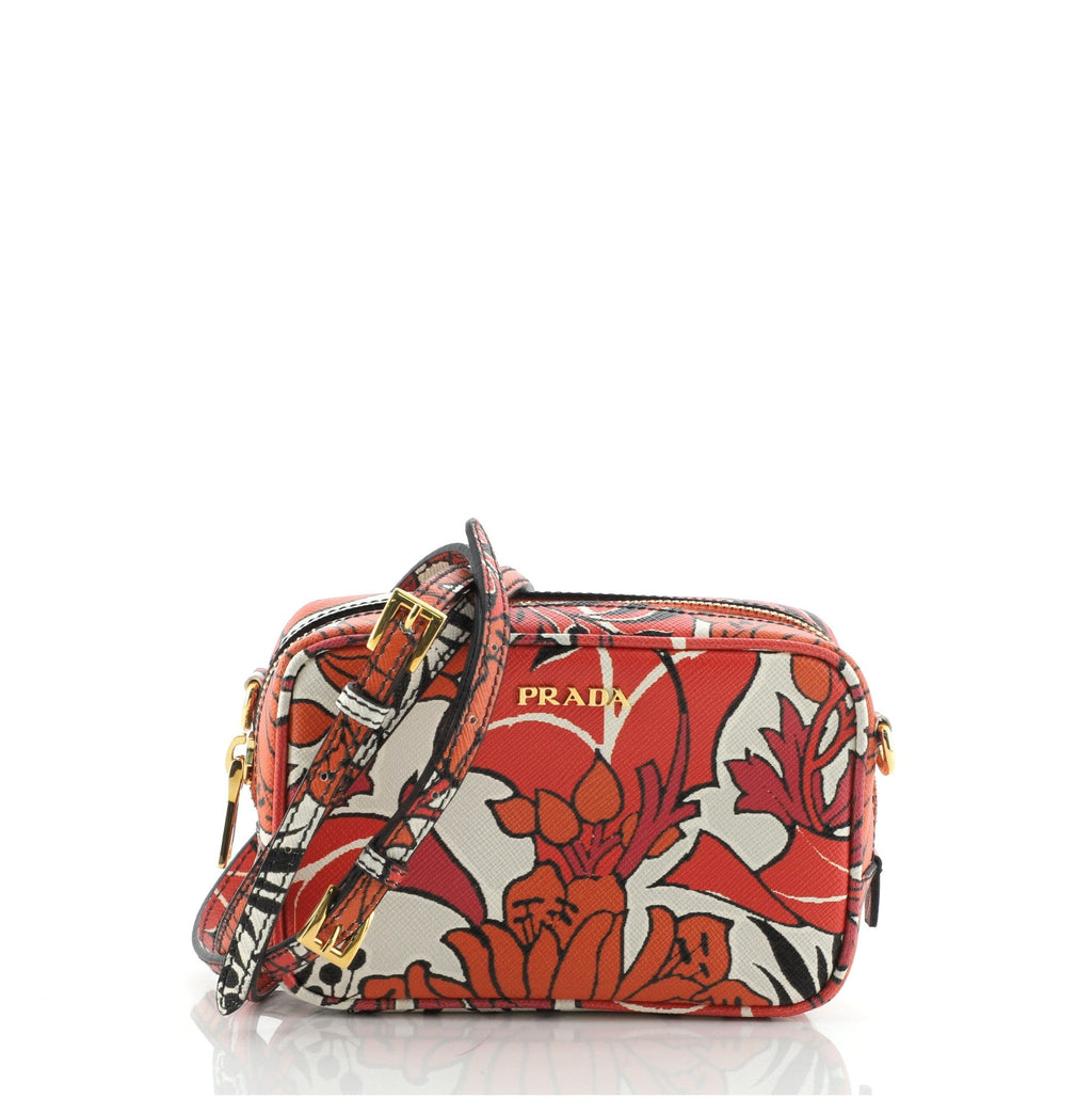 Zip Crossbody Bag Printed Saffiano Leather Mini