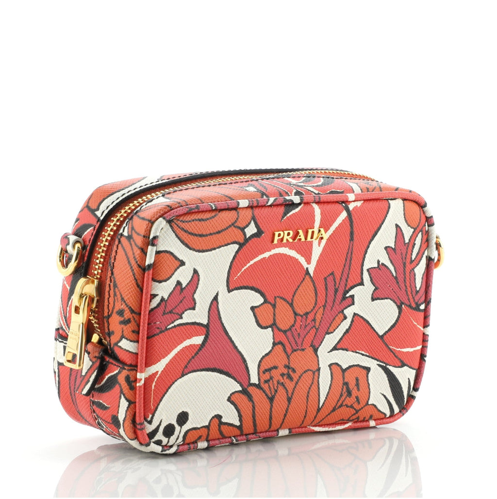 Zip Crossbody Bag Printed Saffiano Leather Mini