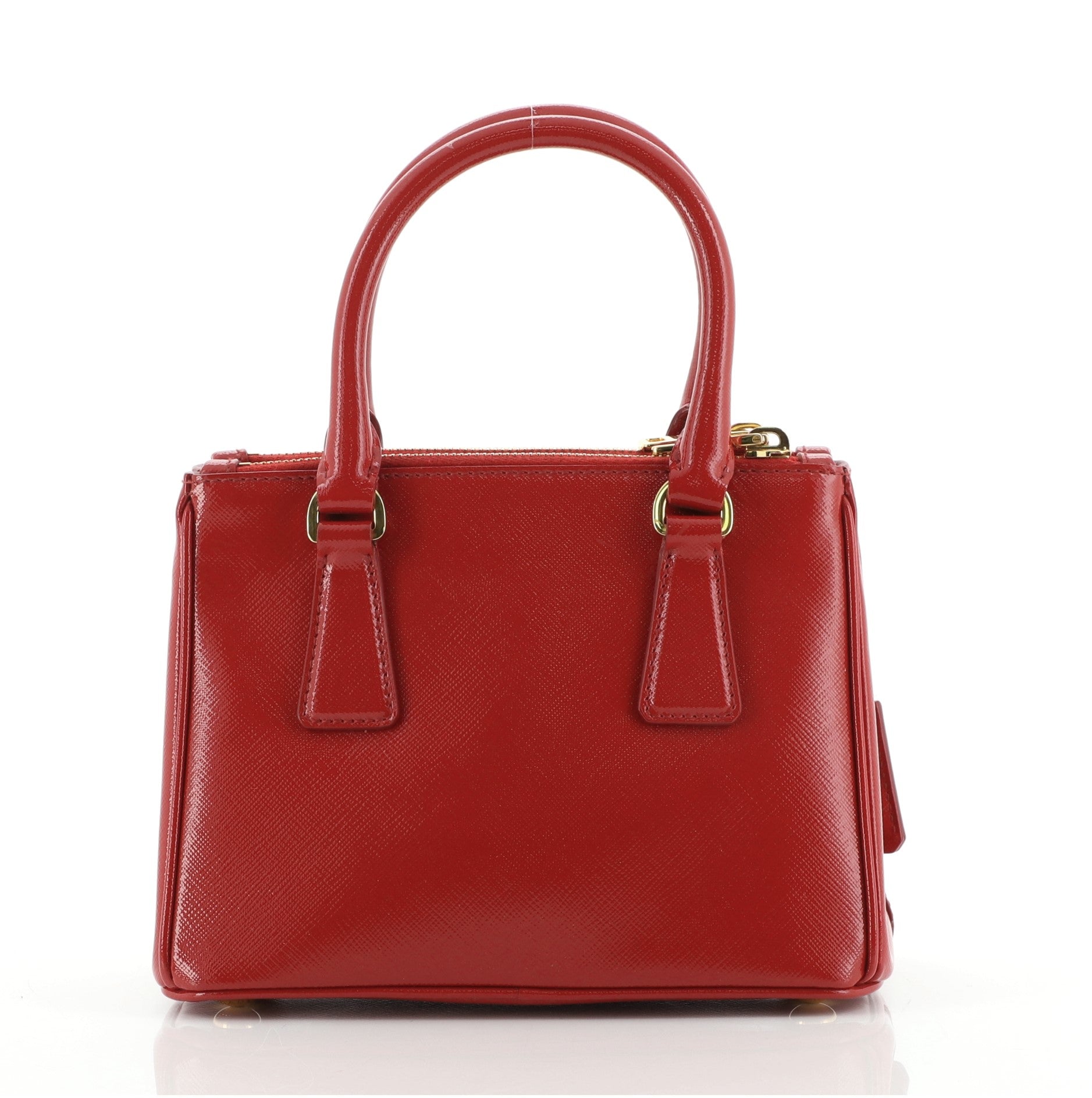 Galleria Double Zip Tote Vernice Saffiano Leather Mini
