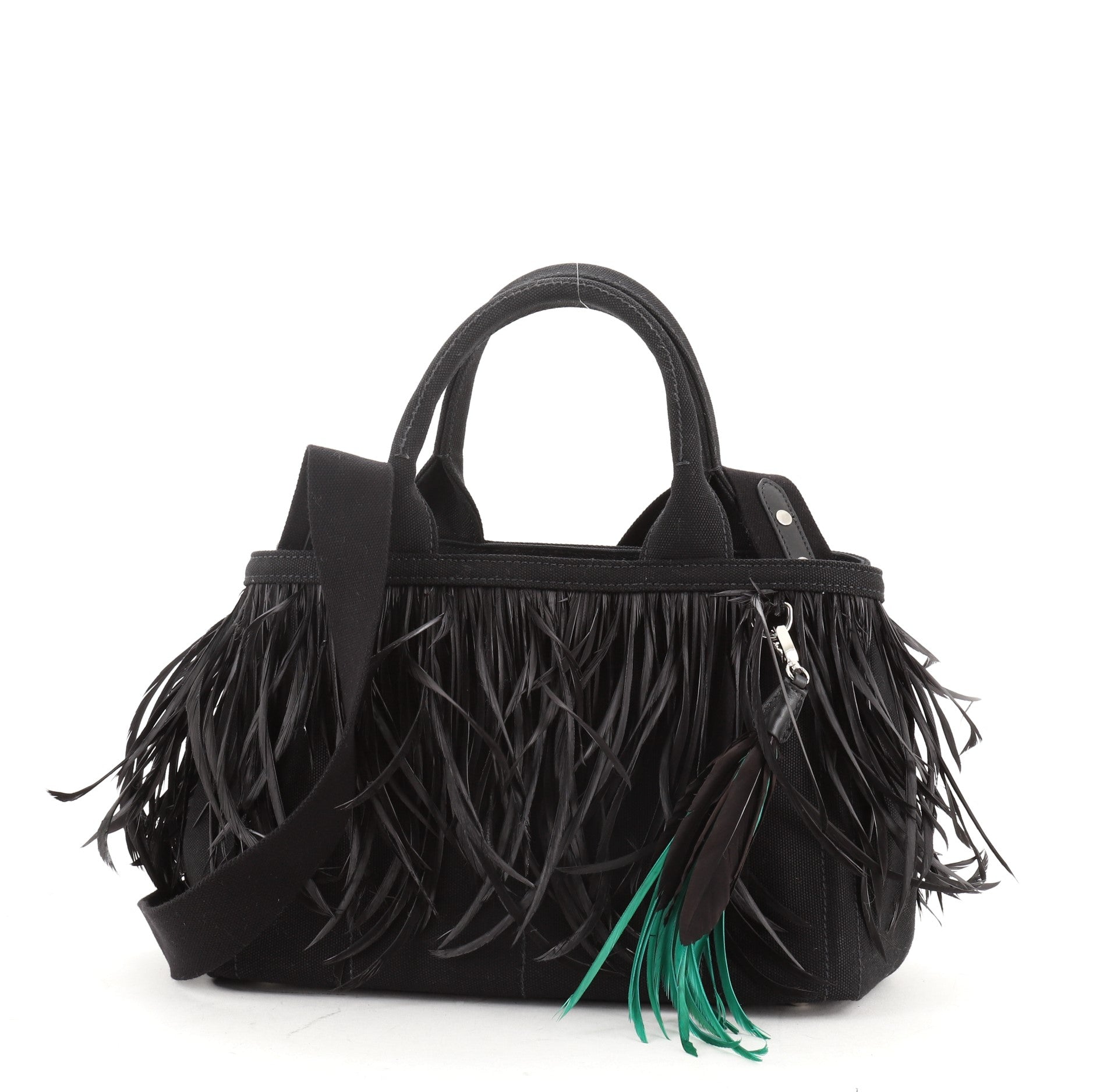 Canapa Convertible Tote Canvas and Feather Mini