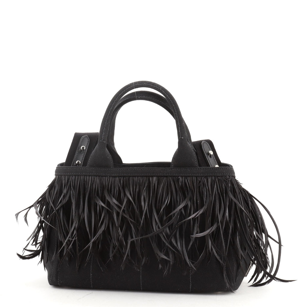 Canapa Convertible Tote Canvas and Feather Mini