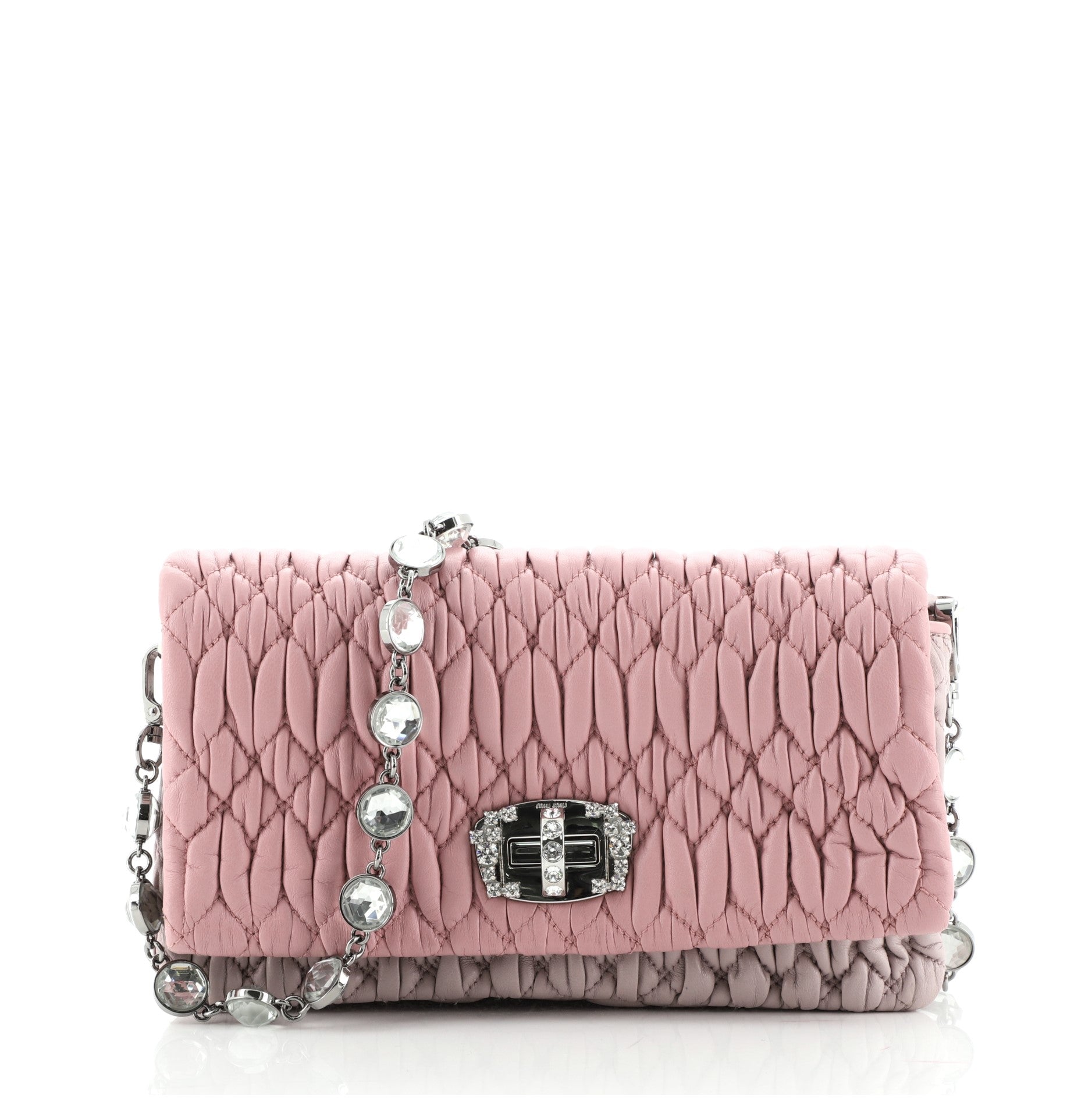 Crystal Clutch Matelasse Leather Small