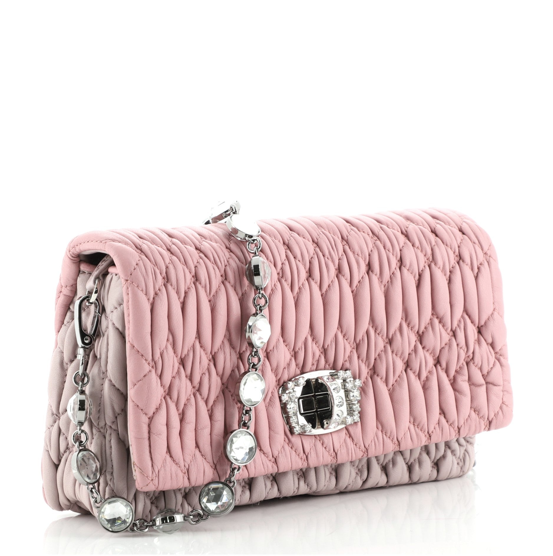 Crystal Clutch Matelasse Leather Small