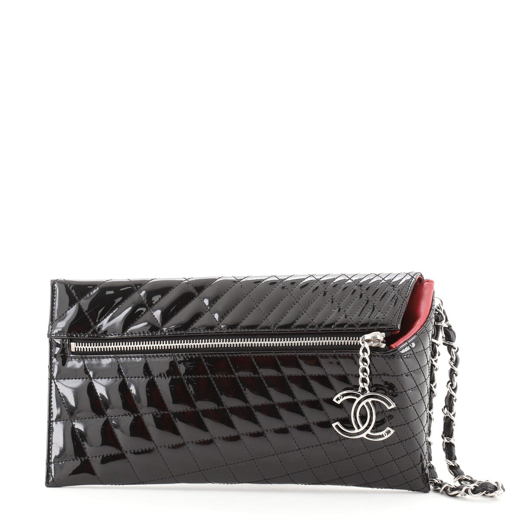 Kaleidoscope Clutch Quilted Patent Medium