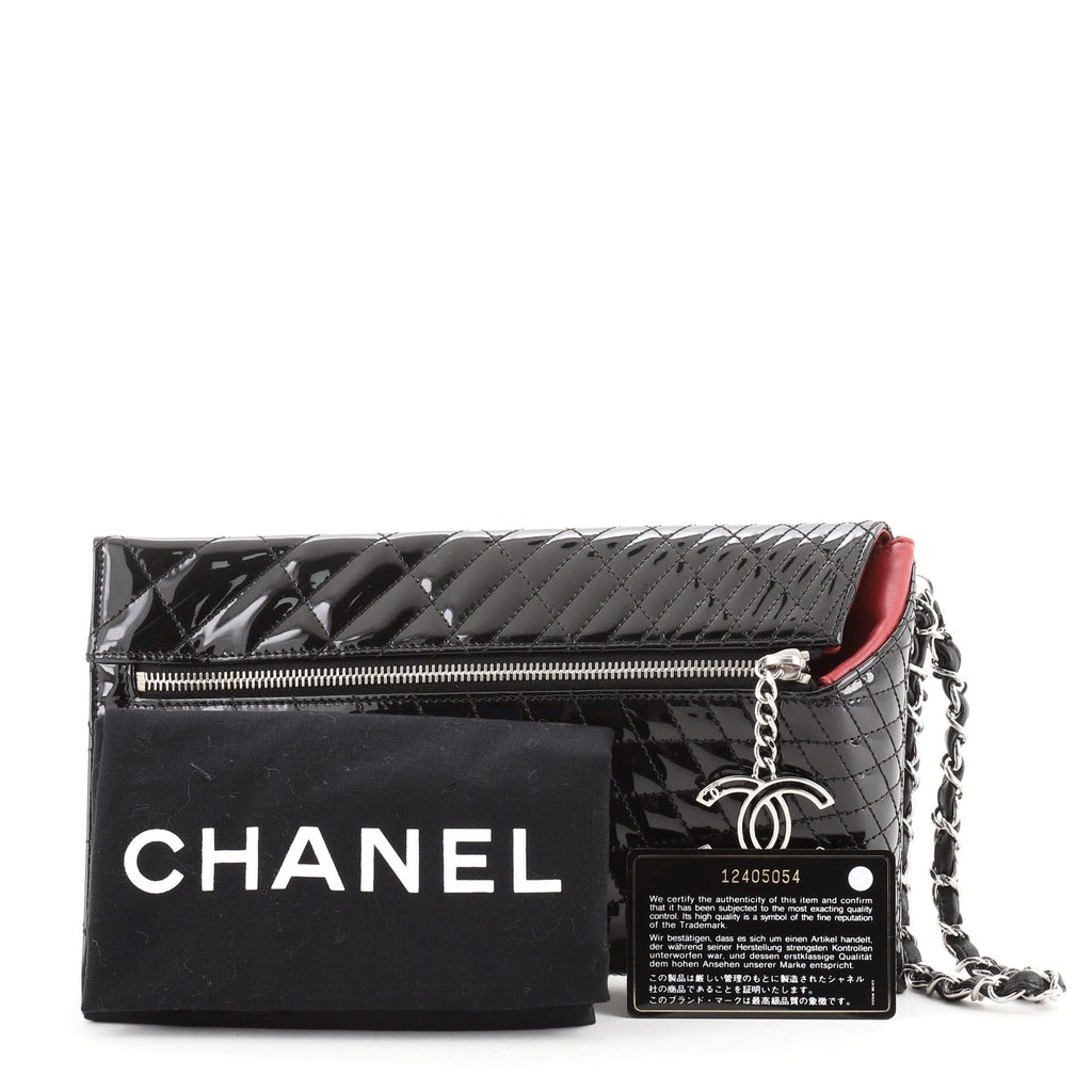 Kaleidoscope Clutch Quilted Patent Medium