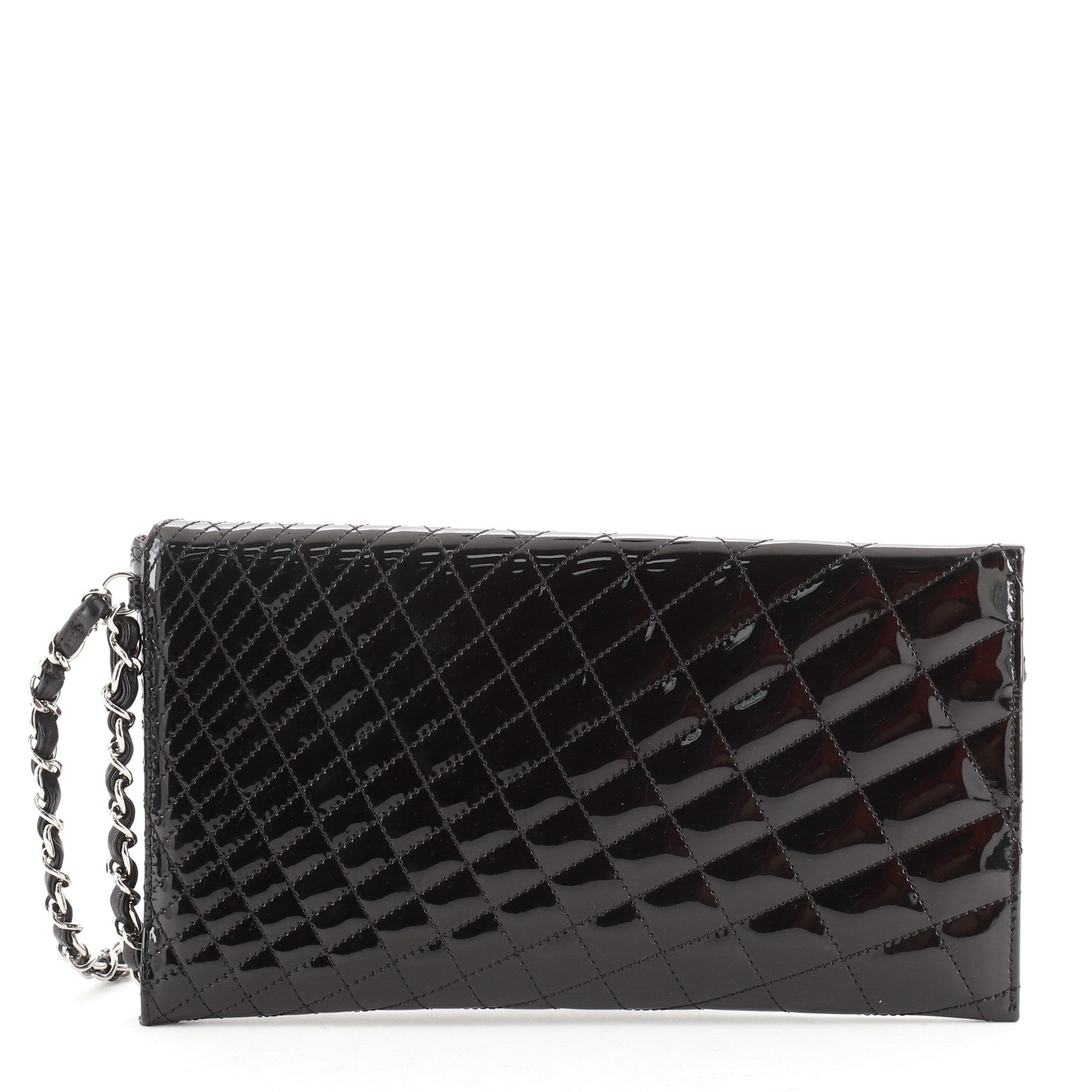 Kaleidoscope Clutch Quilted Patent Medium