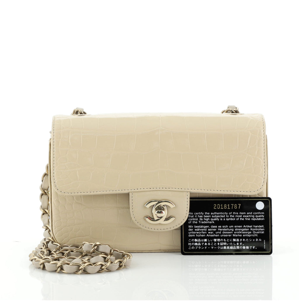 Classic Single Flap Bag Alligator Mini