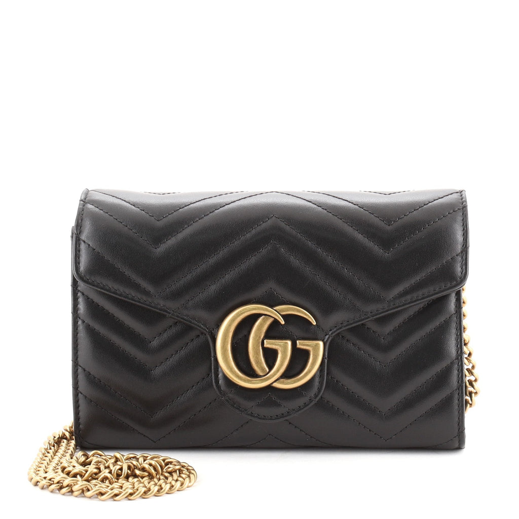 GG Marmont Chain Wallet Matelasse Leather Mini