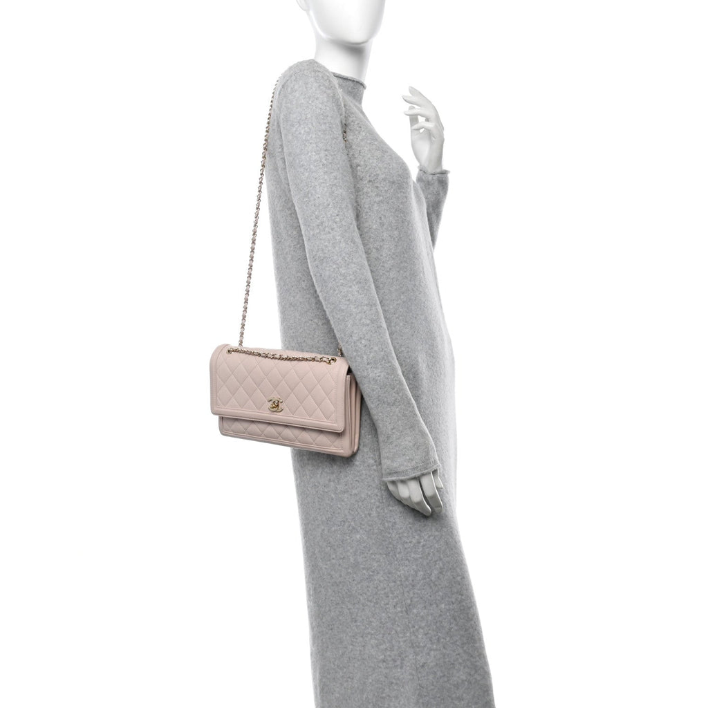 Lambskin Quilted Hanbok Flap Bag Light Pink