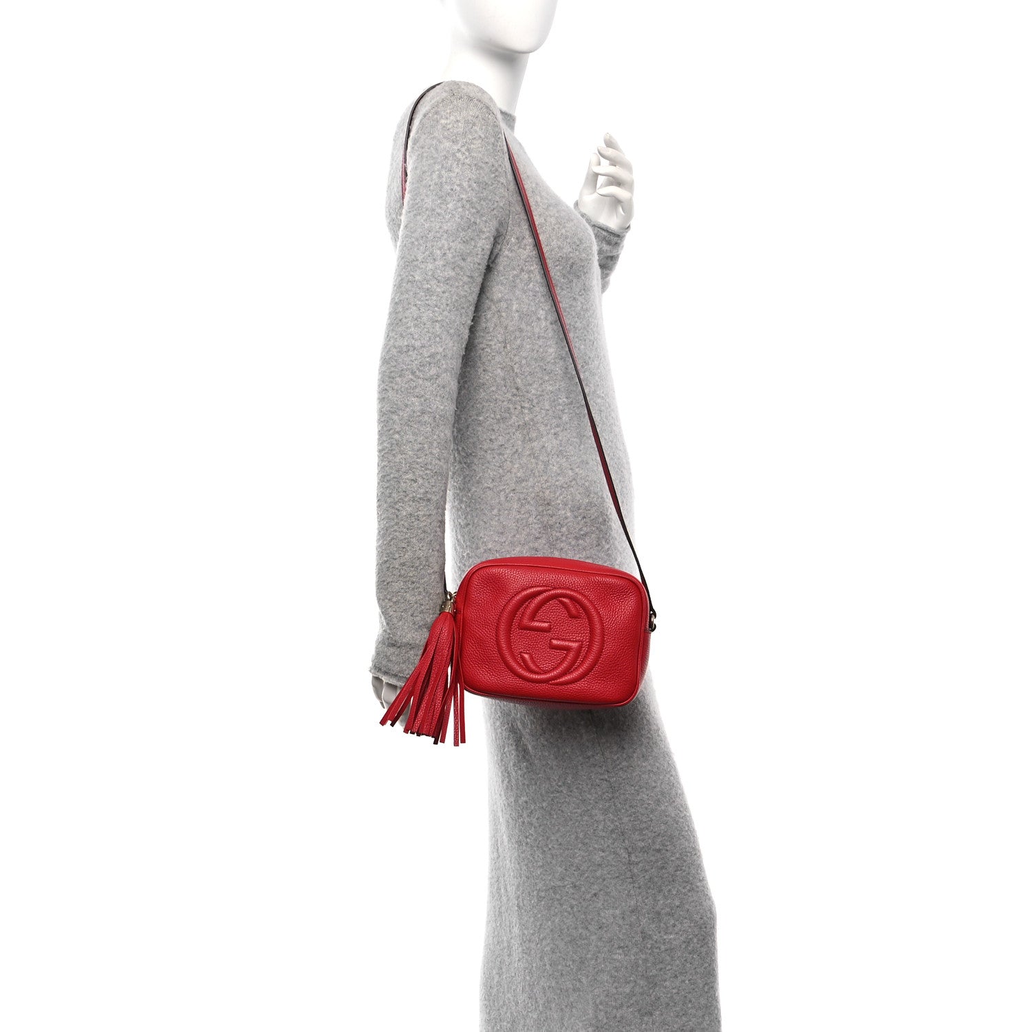 Pebbled Calfskin Small Soho Disco Bag Tabasco Red