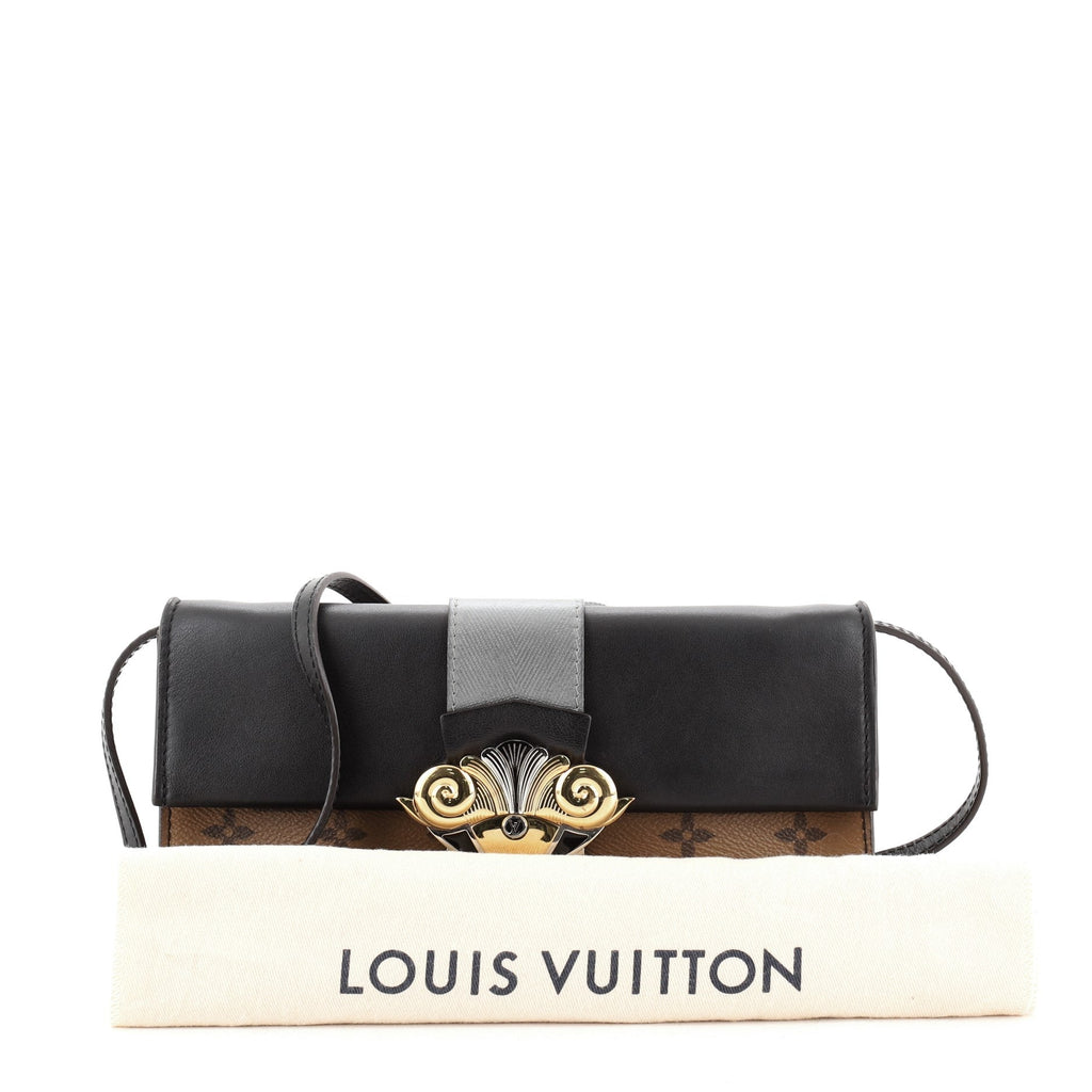 Column Clutch Reverse Monogram Canvas with Calfskin