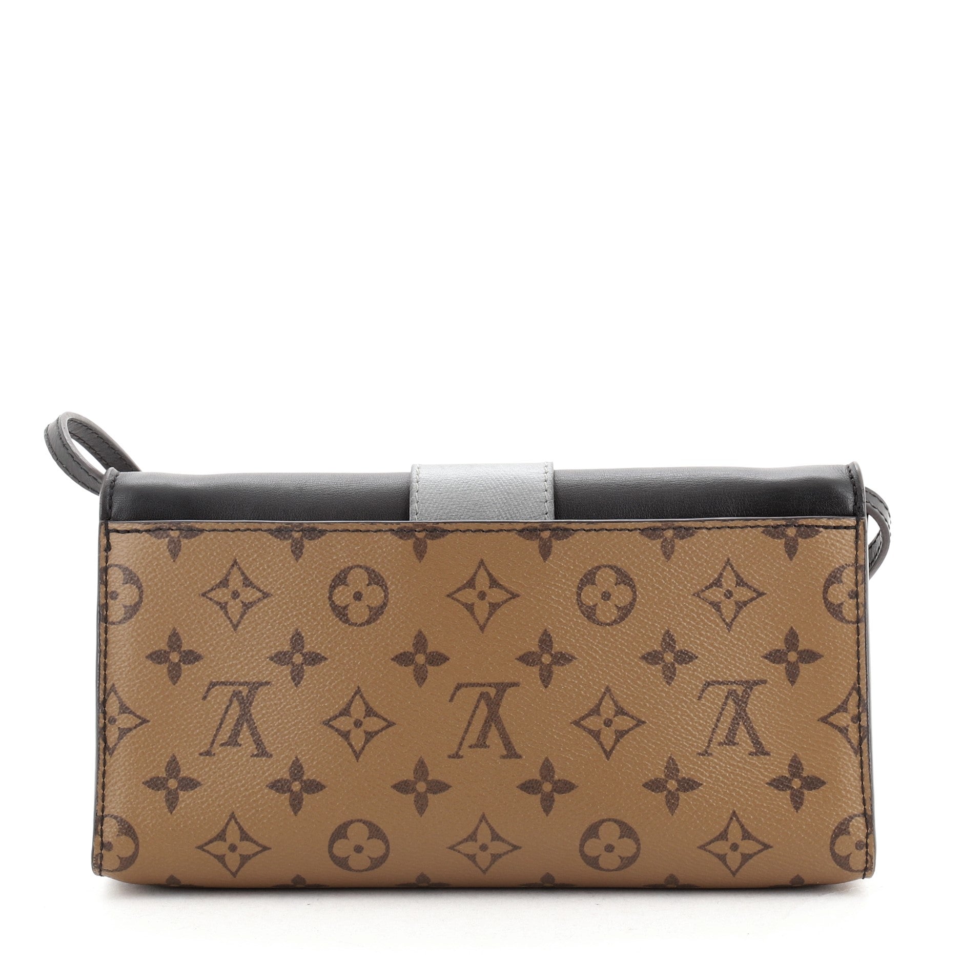 Column Clutch Reverse Monogram Canvas with Calfskin