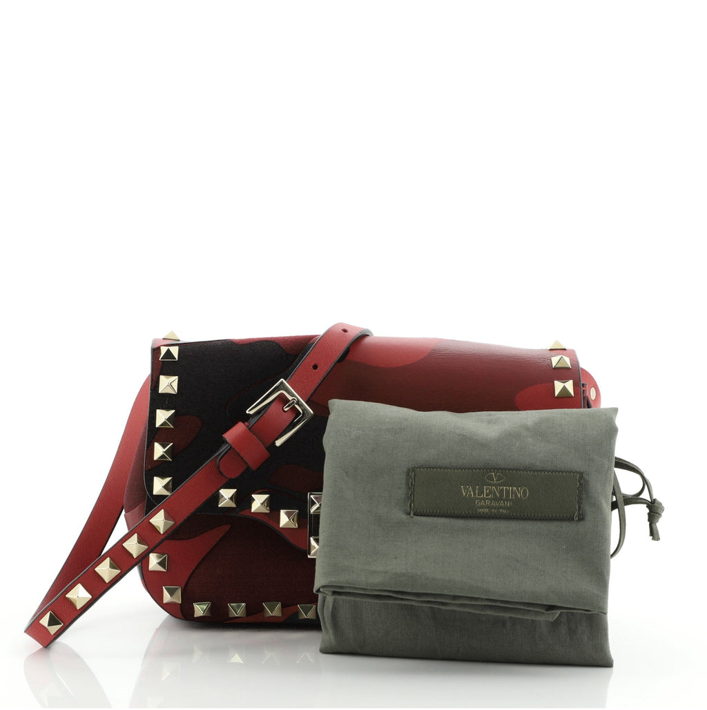 Rockstud Crossbody Bag Camo Leather and Canvas Mini