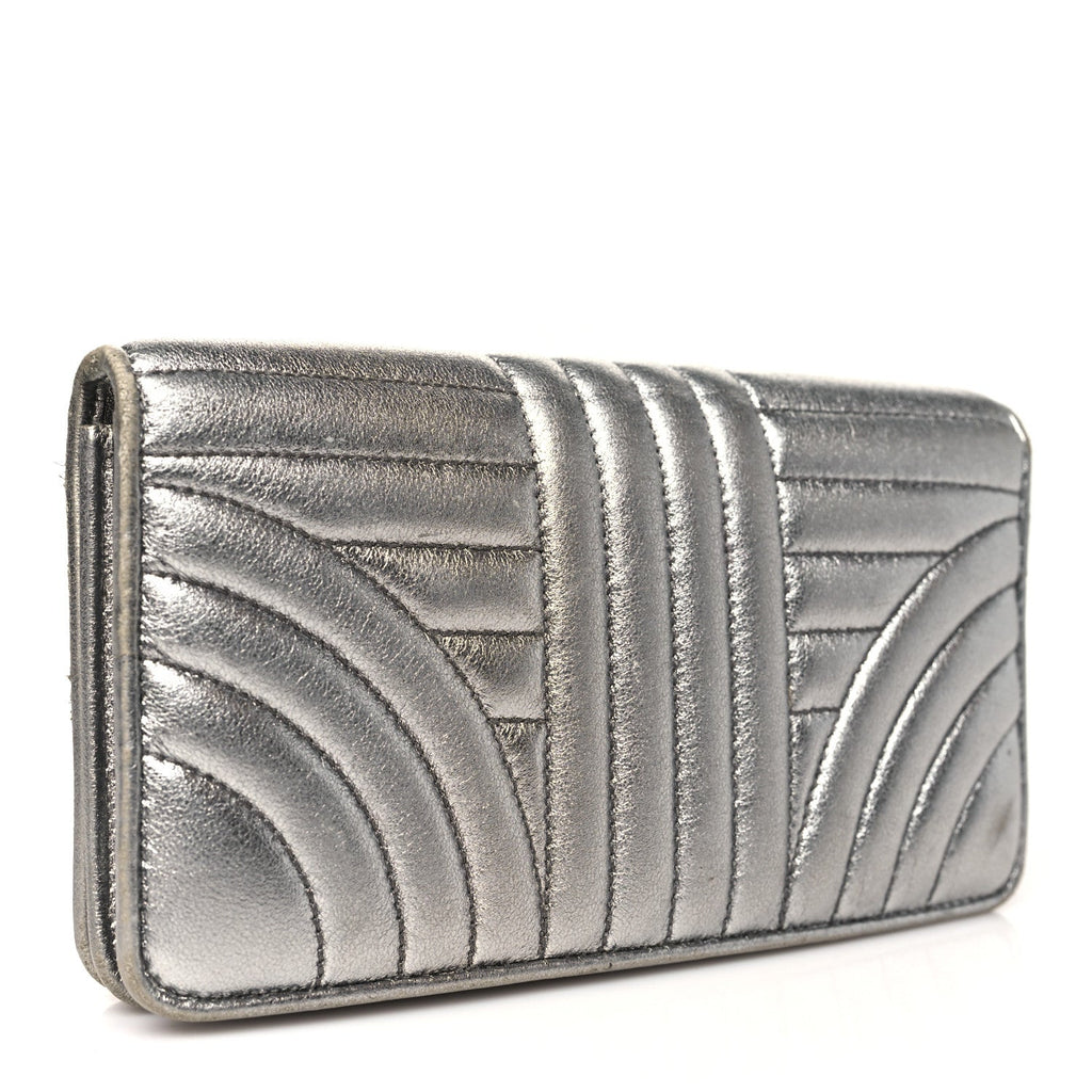Metallic Nappa Mini Impunture Diagramme Mini Crossbody Bag Cromo