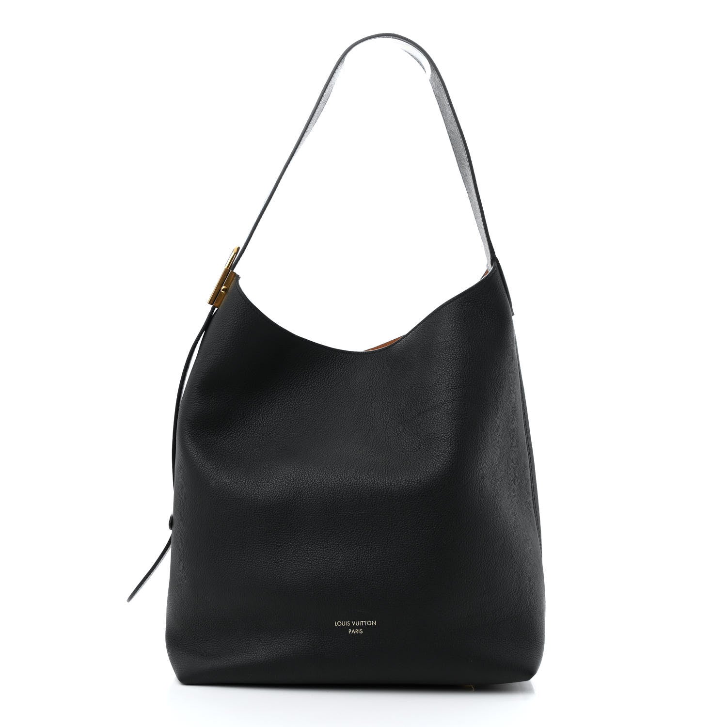 Grained Calfskin Low Key Hobo MM Black