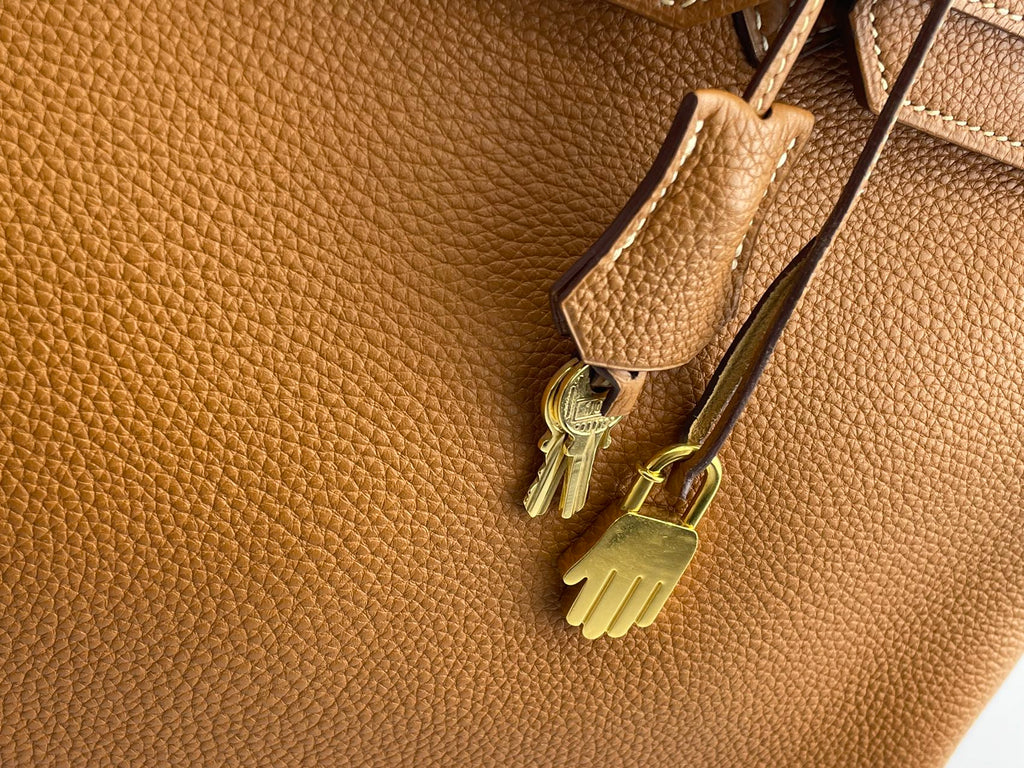 Hermes pre-owned Birkin 35 in gold vintage Togo leather
