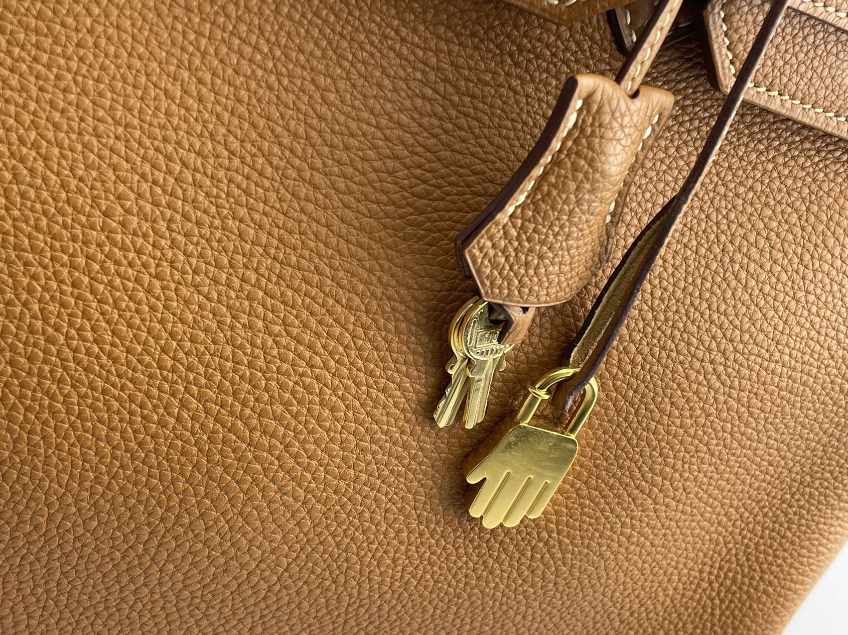 Hermes pre-owned Birkin 35 in gold vintage Togo leather