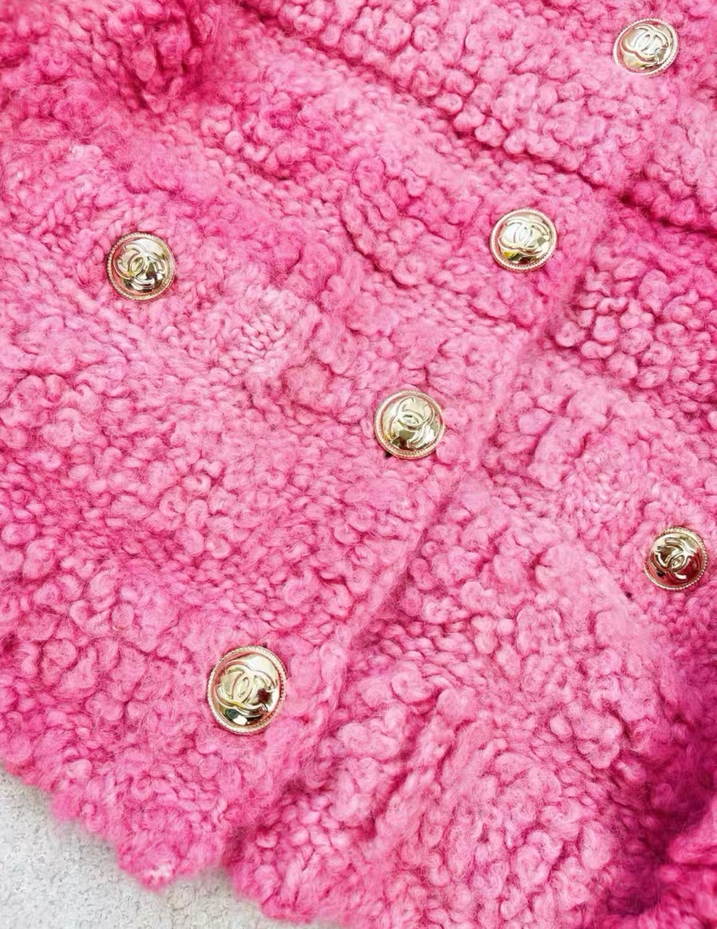 Chanel pink fur coat size 38