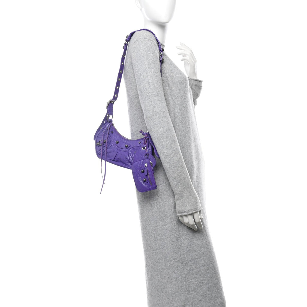 Agneau Arena Le Cagole Shoulder Bag XS Purple