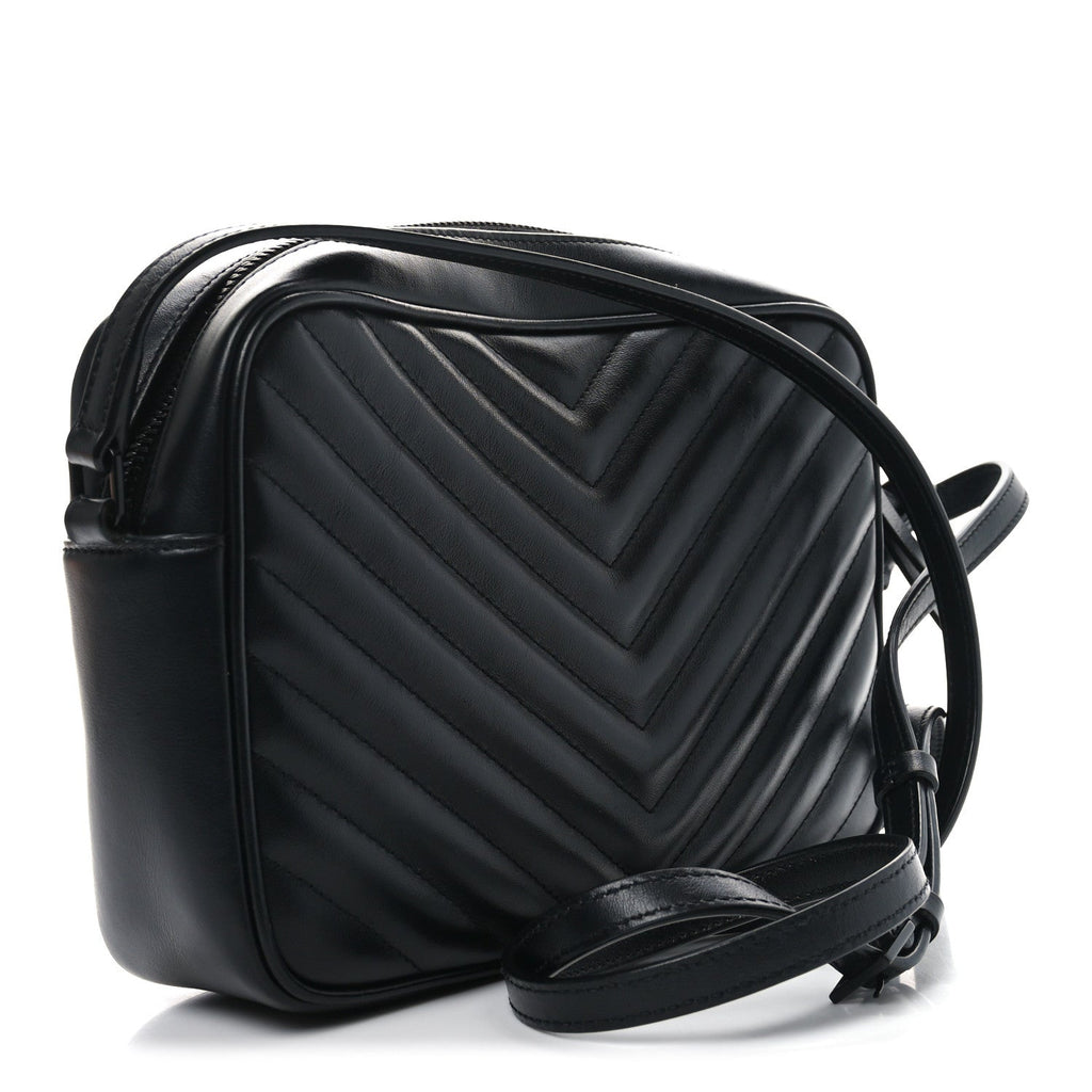 Calfskin Matelasse Monogram Monochrome Lou Camera Bag Black