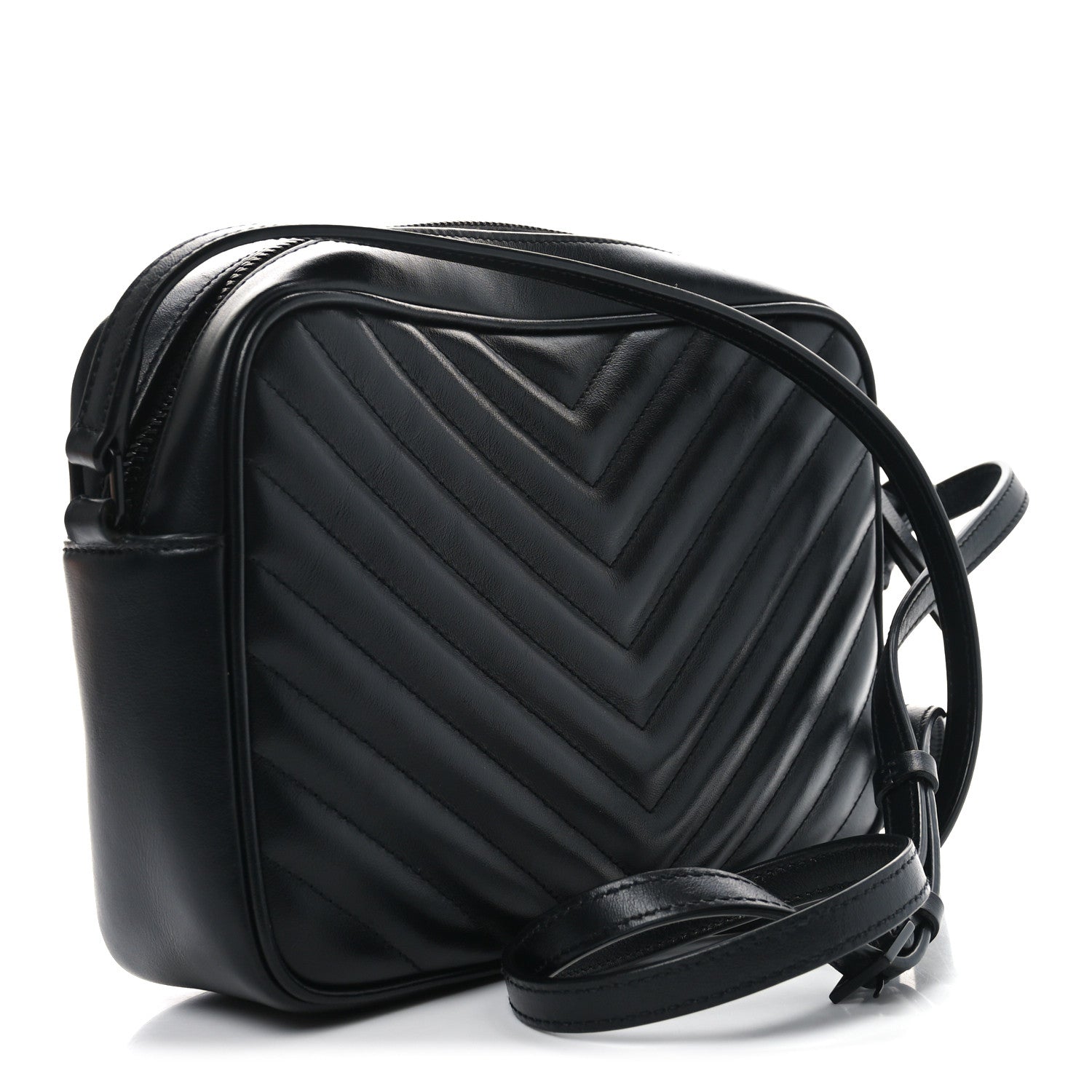 Calfskin Matelasse Monogram Monochrome Lou Camera Bag Black