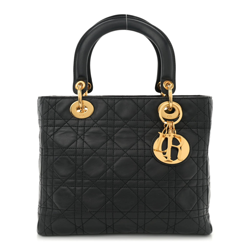 Lambskin Cannage Medium Lady Dior Black