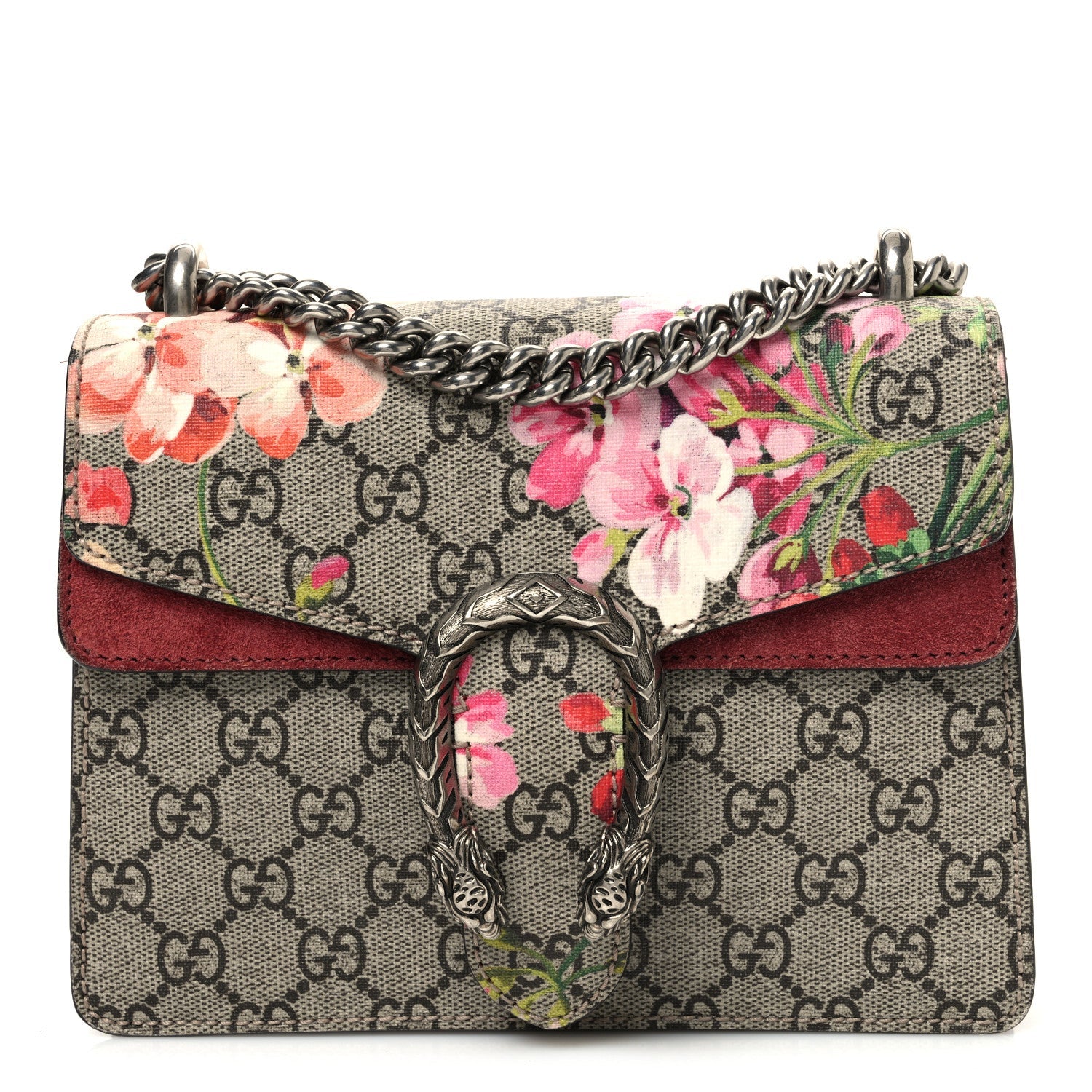 GG Supreme Monogram Blooms Mini Dionysus Shoulder Bag Beige Multicolor Dry Rose