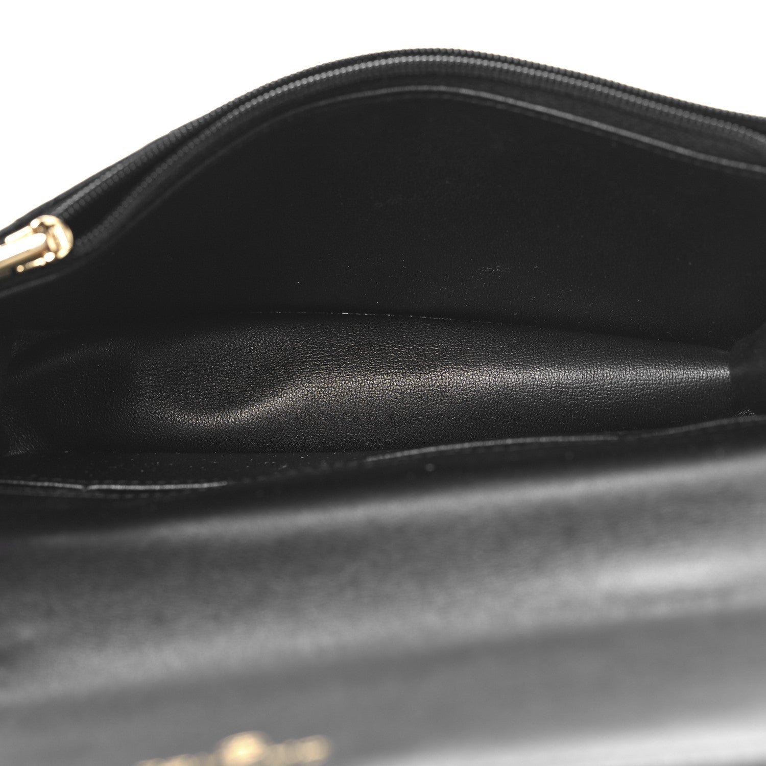 Lambskin Quilted Flap Phone Holder With Chain Black