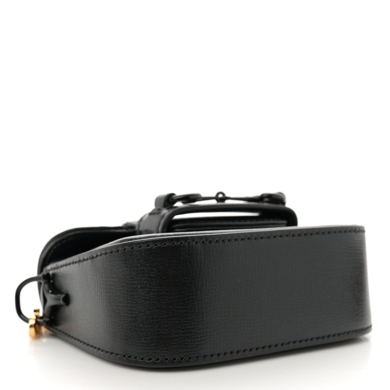 Azalea Calfskin Web Monochrome Horsebit 1955 Wallet On Strap Black