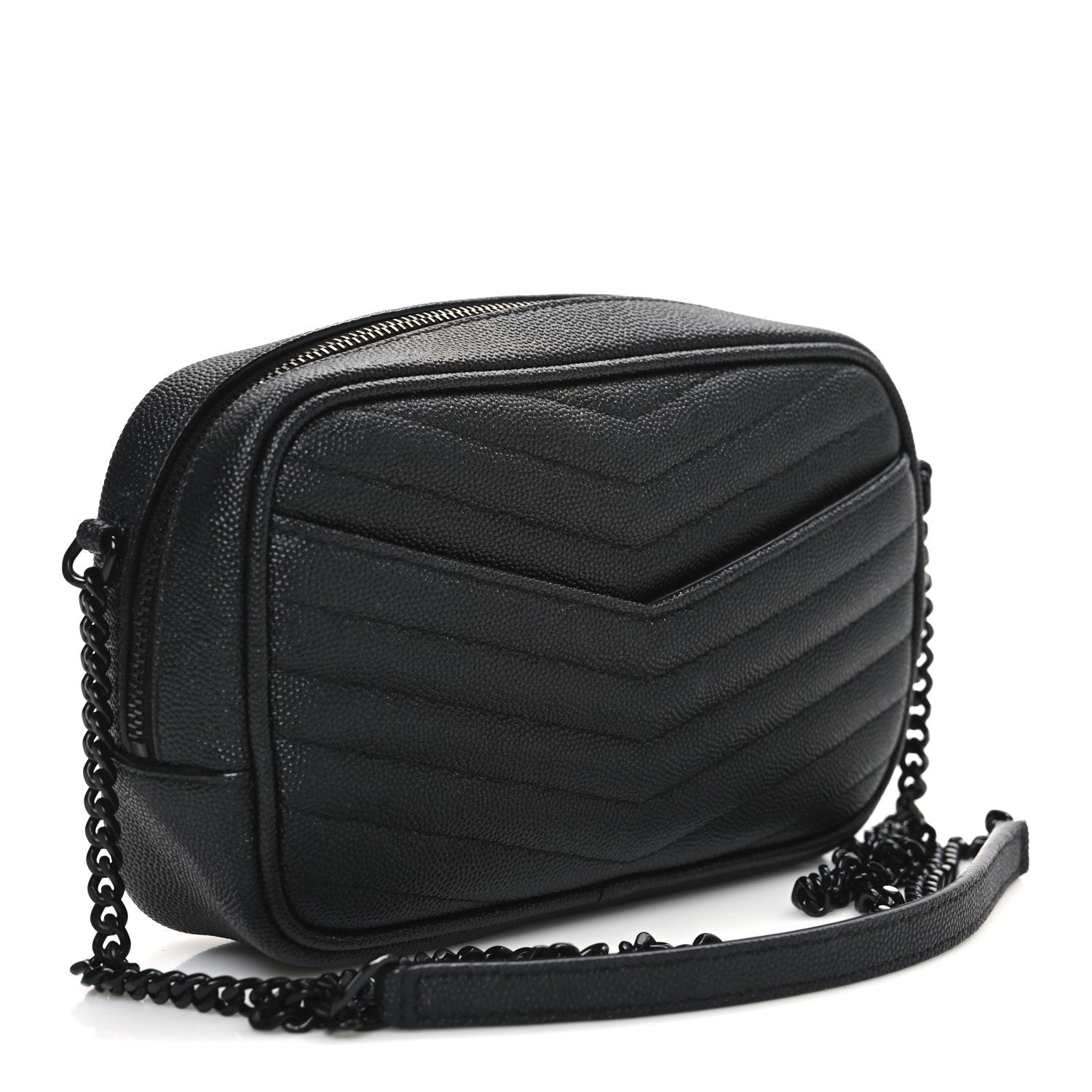 Grain De Poudre Matelasse Monochrome Monogram Mini Lou Camera Bag Black